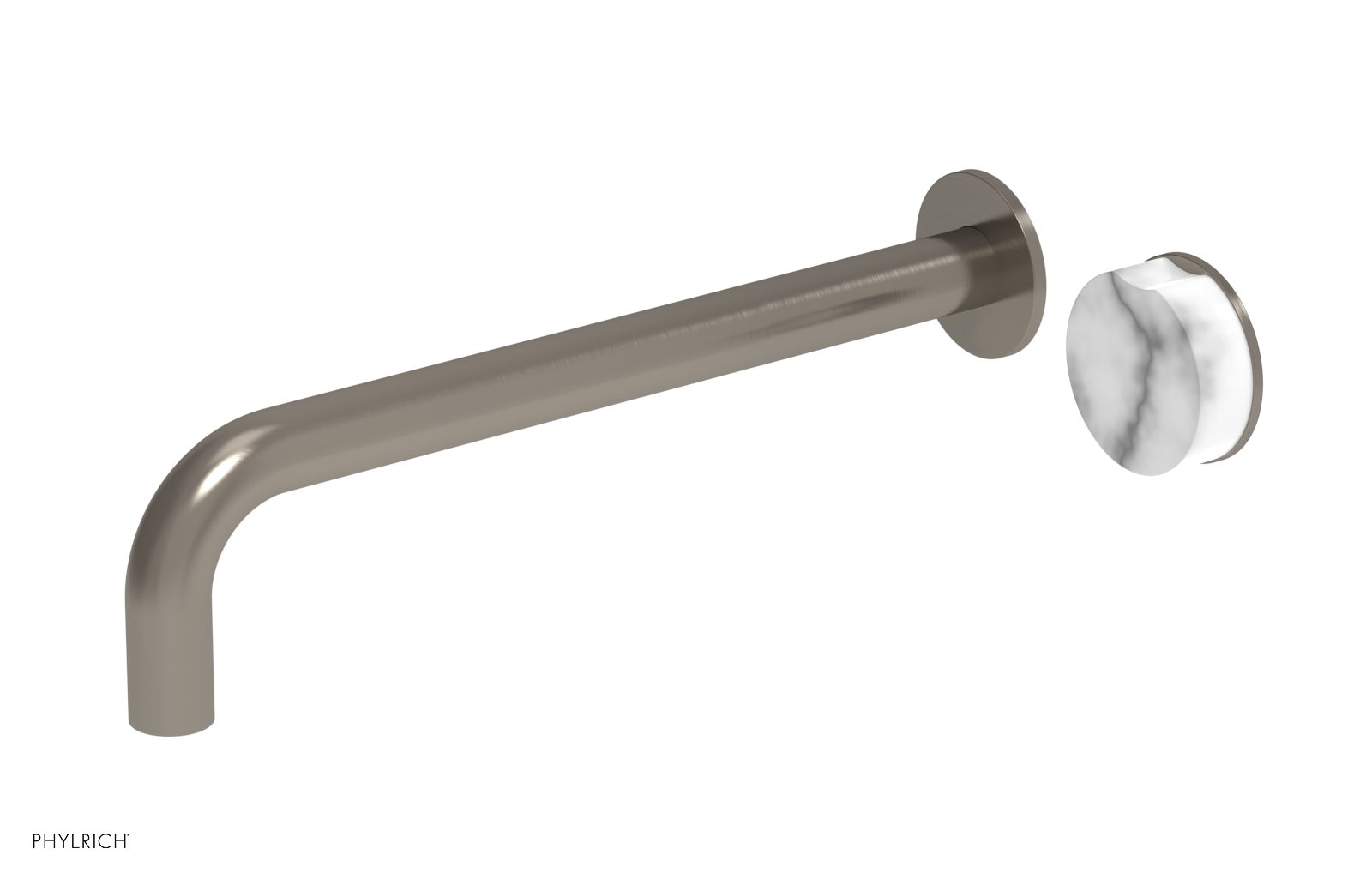 CIRC - 12" Single Handle Wall Lavatory Set - White Marble Handle 250-17-12