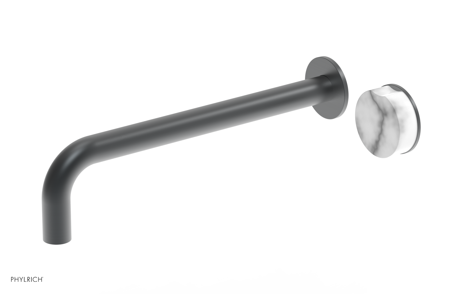 CIRC - 12" Single Handle Wall Lavatory Set - White Marble Handle 250-17-12