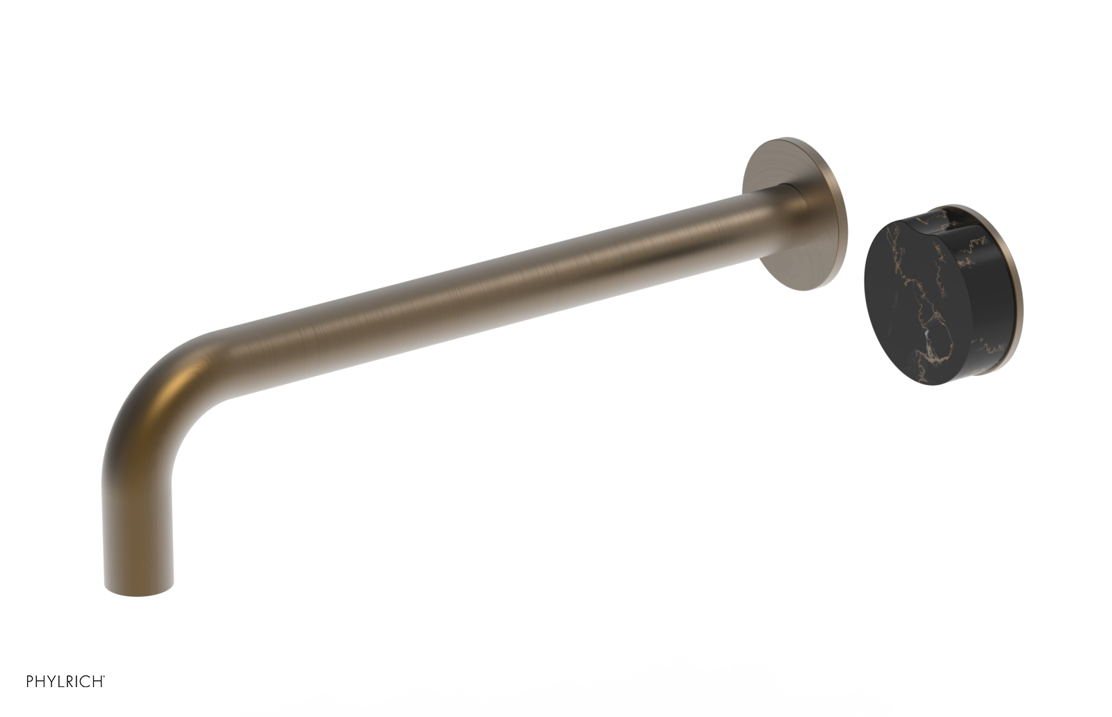 CIRC - 12" Single Handle Wall Lavatory Set - Black Marble Handle 250-17-12