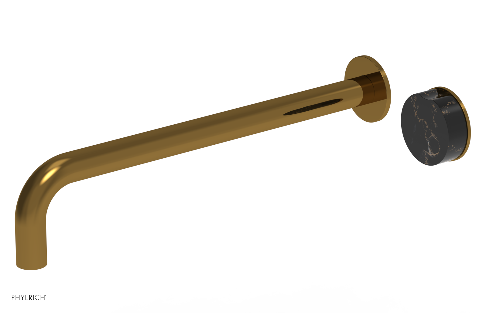 CIRC - 14" Single Handle Wall Lavatory Set - Black Marble Handle 250-17-14