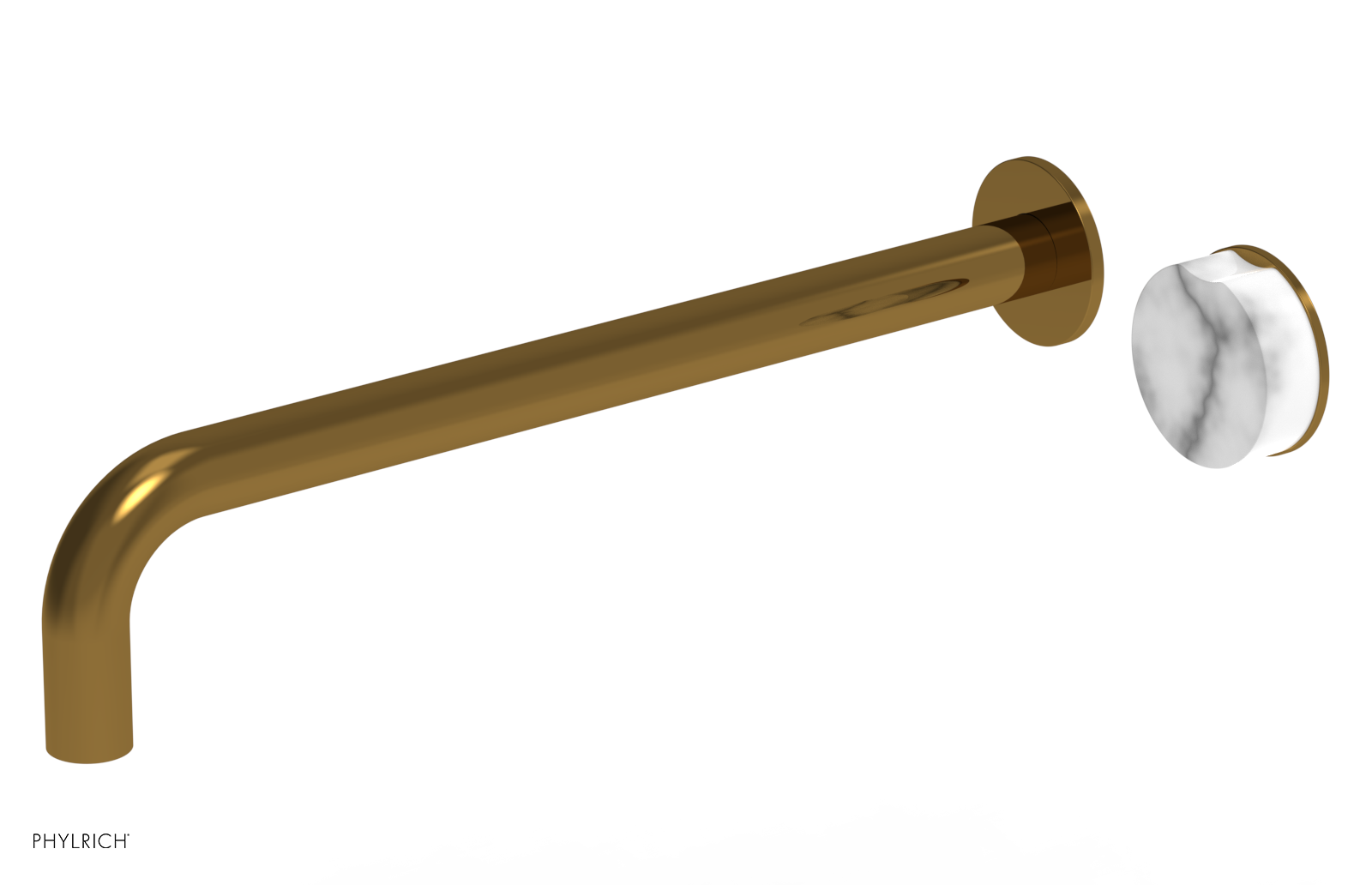 CIRC - 14" Single Handle Wall Lavatory Set - White Marble Handle 250-17-14