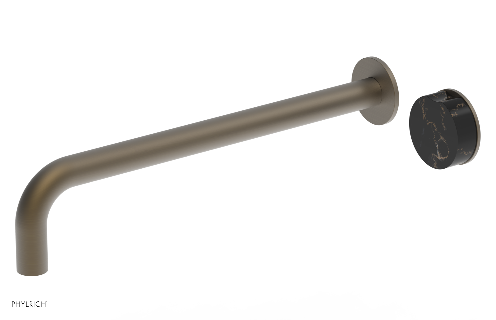 CIRC - 14" Single Handle Wall Lavatory Set - Black Marble Handle 250-17-14 — image 1