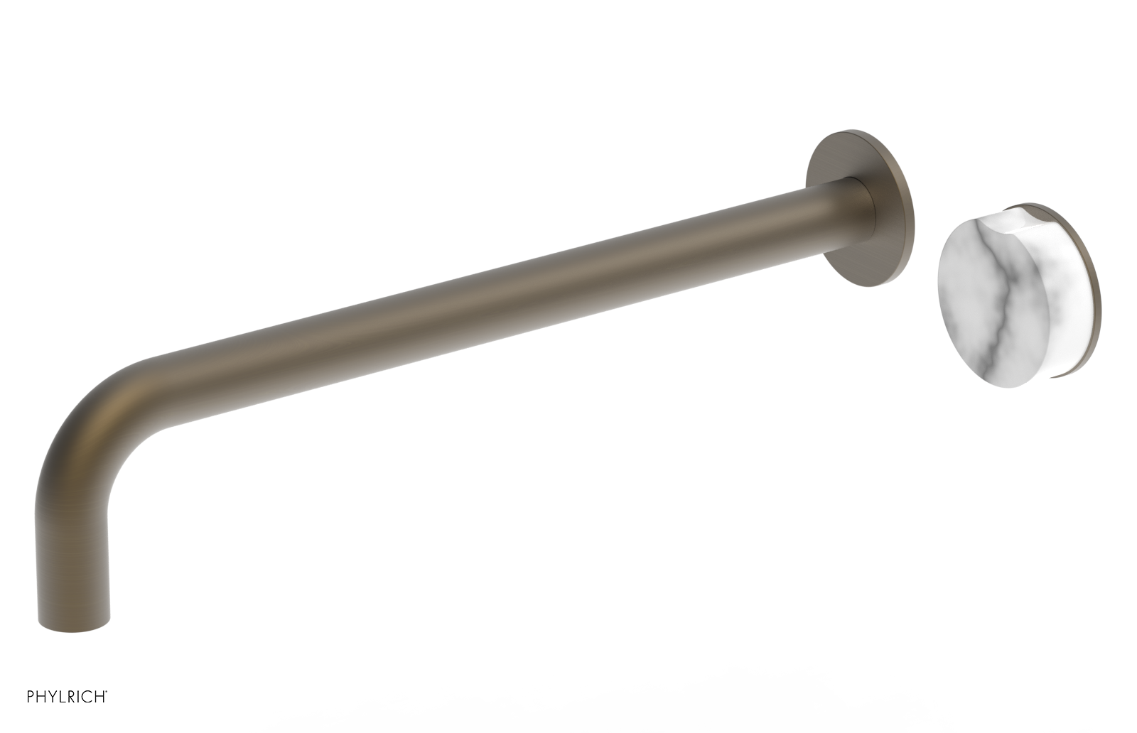 CIRC - 14" Single Handle Wall Lavatory Set - White Marble Handle 250-17-14