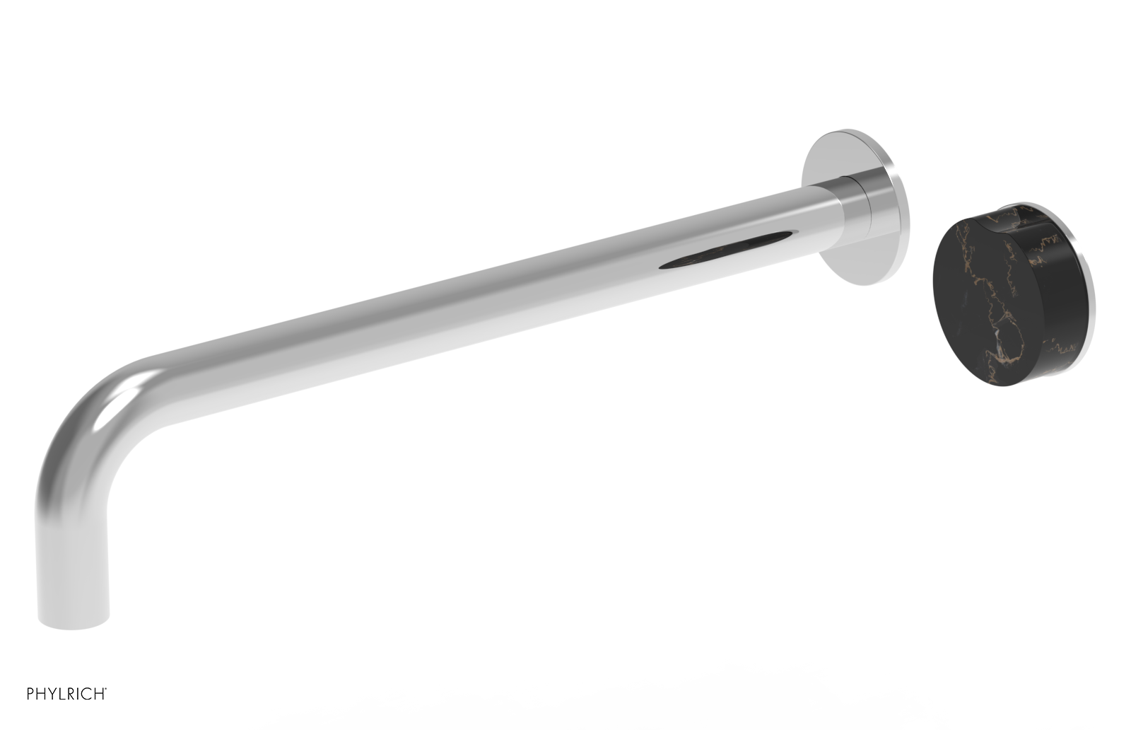 CIRC - 14" Single Handle Wall Lavatory Set - Black Marble Handle 250-17-14 — image 1