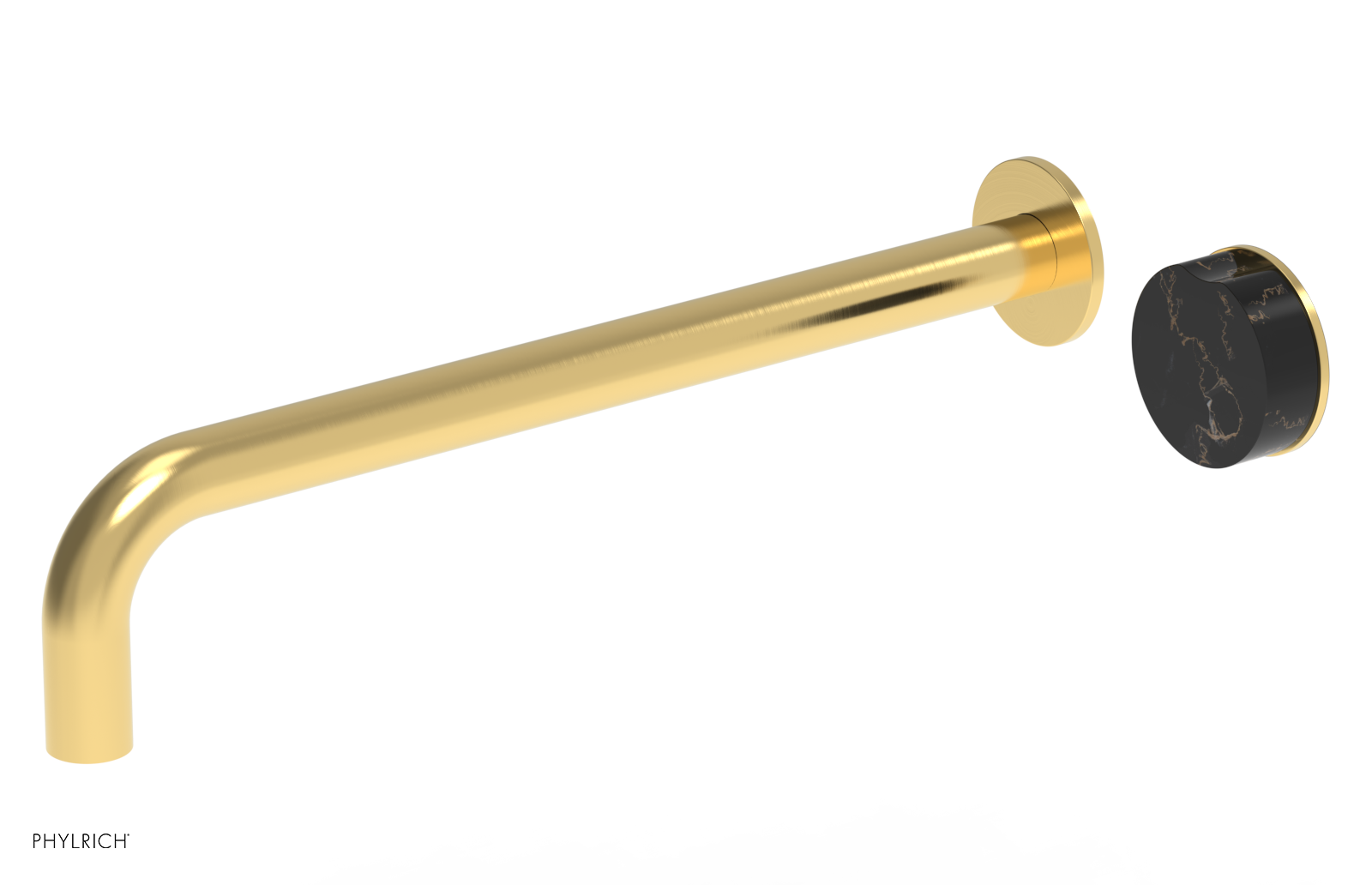 CIRC - 14" Single Handle Wall Lavatory Set - Black Marble Handle 250-17-14