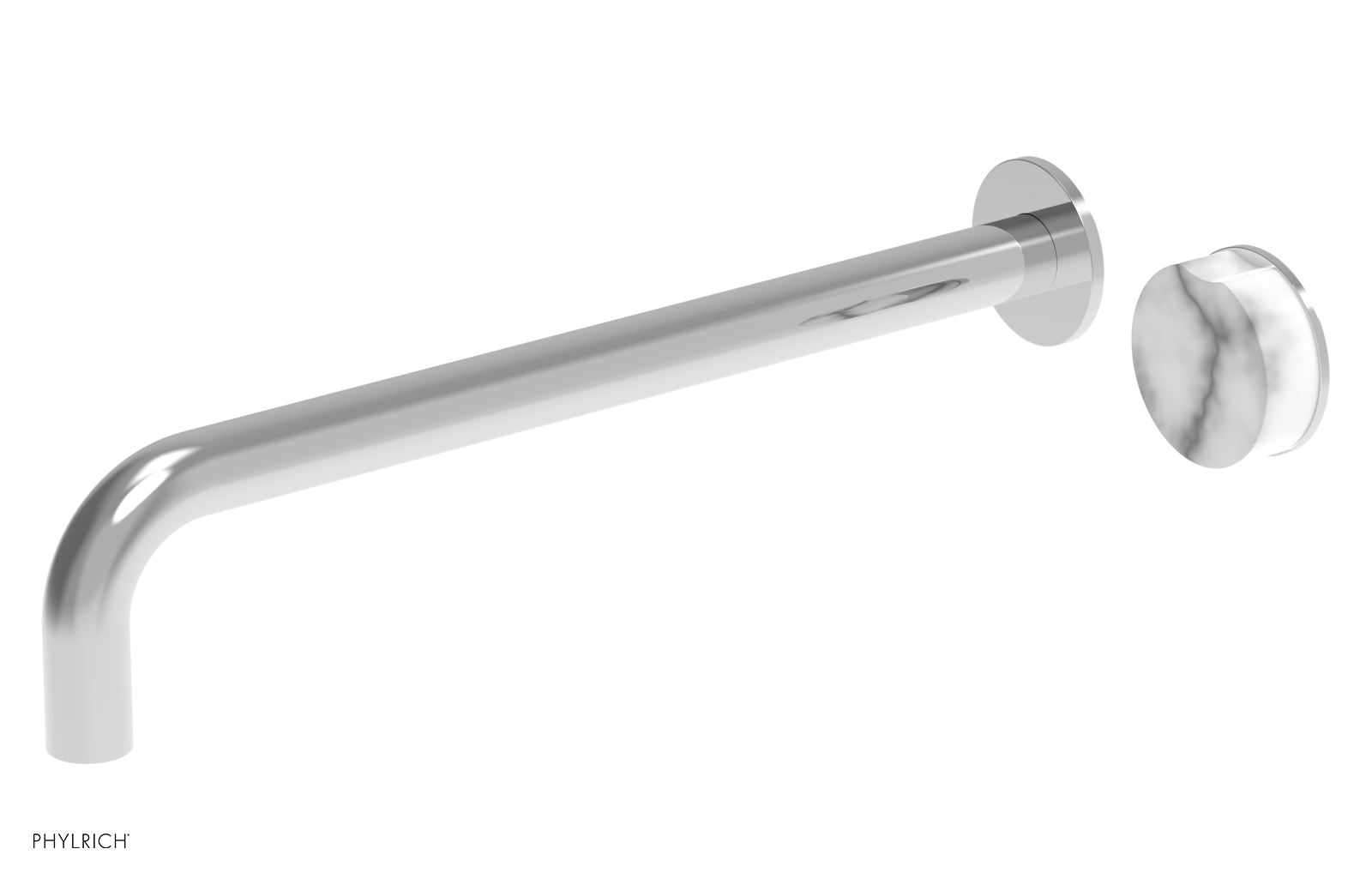 CIRC - 14" Single Handle Wall Lavatory Set - White Marble Handle 250-17-14 — image 1