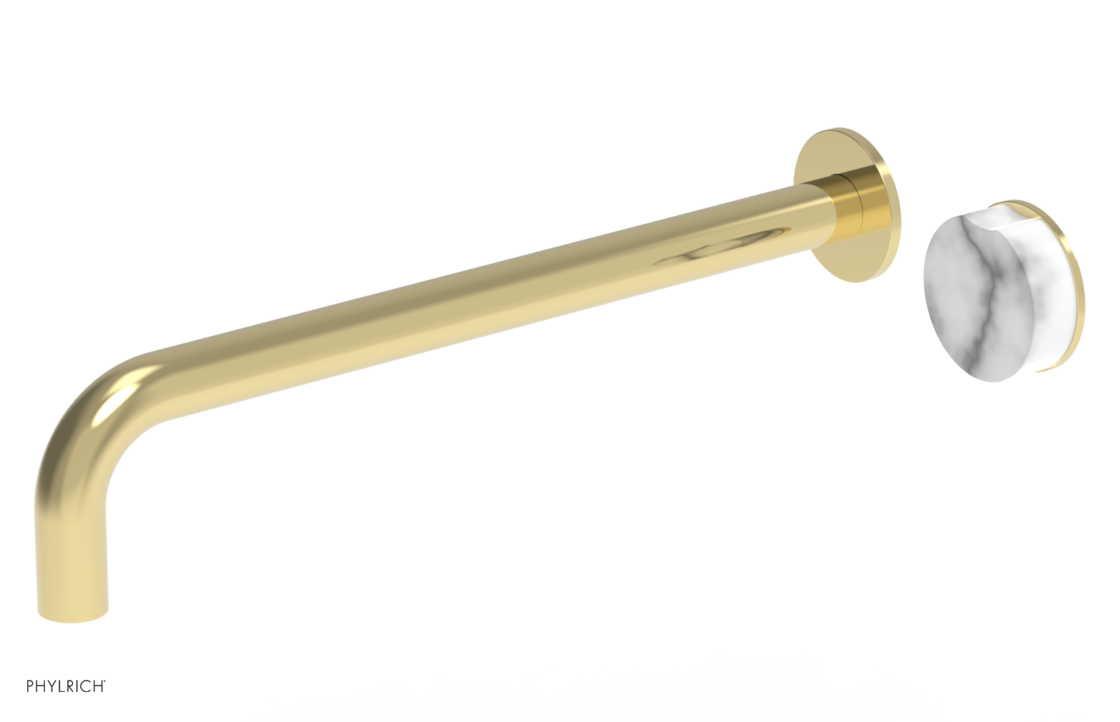 CIRC - 14" Single Handle Wall Lavatory Set - White Marble Handle 250-17-14 — image 1