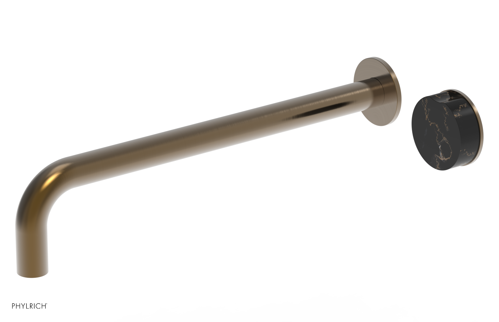 CIRC - 14" Single Handle Wall Lavatory Set - Black Marble Handle 250-17-14 — image 1