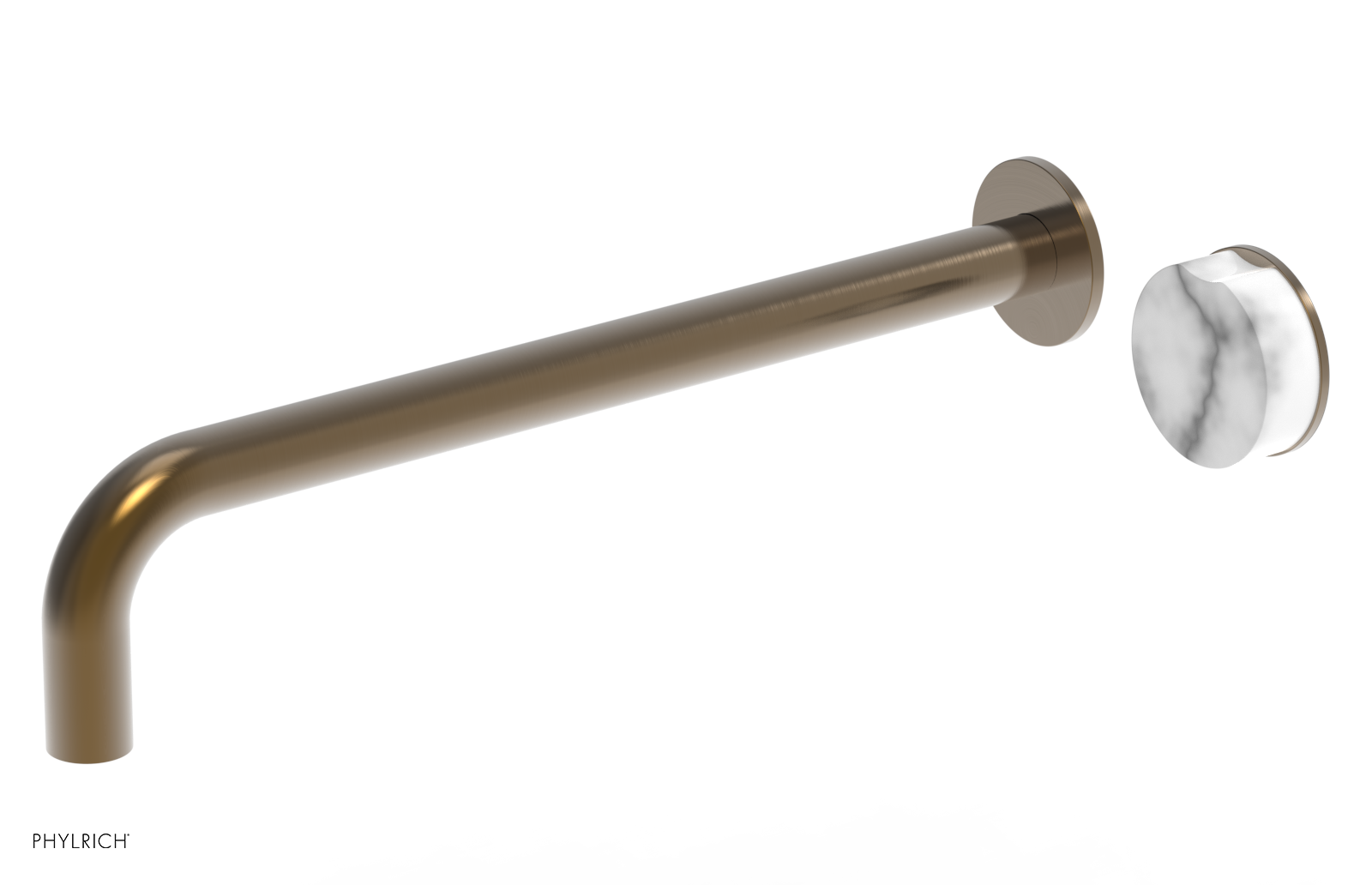 CIRC - 14" Single Handle Wall Lavatory Set - White Marble Handle 250-17-14 — image 1