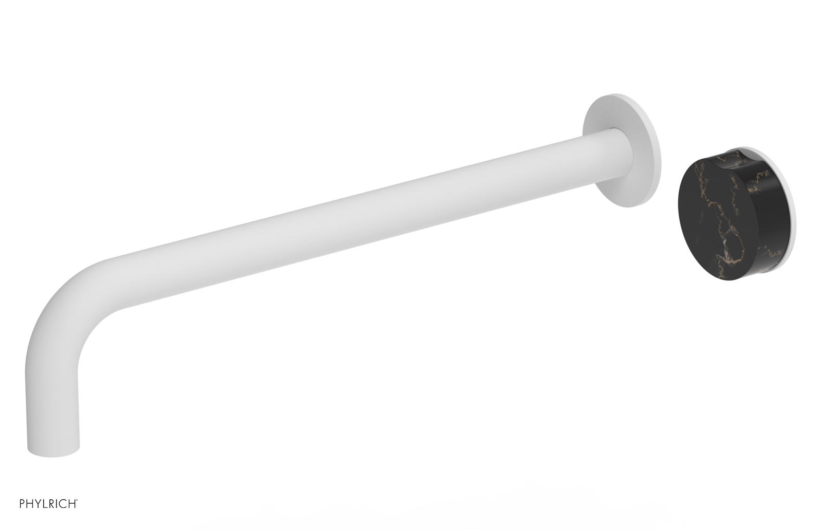 CIRC - 14" Single Handle Wall Lavatory Set - Black Marble Handle 250-17-14