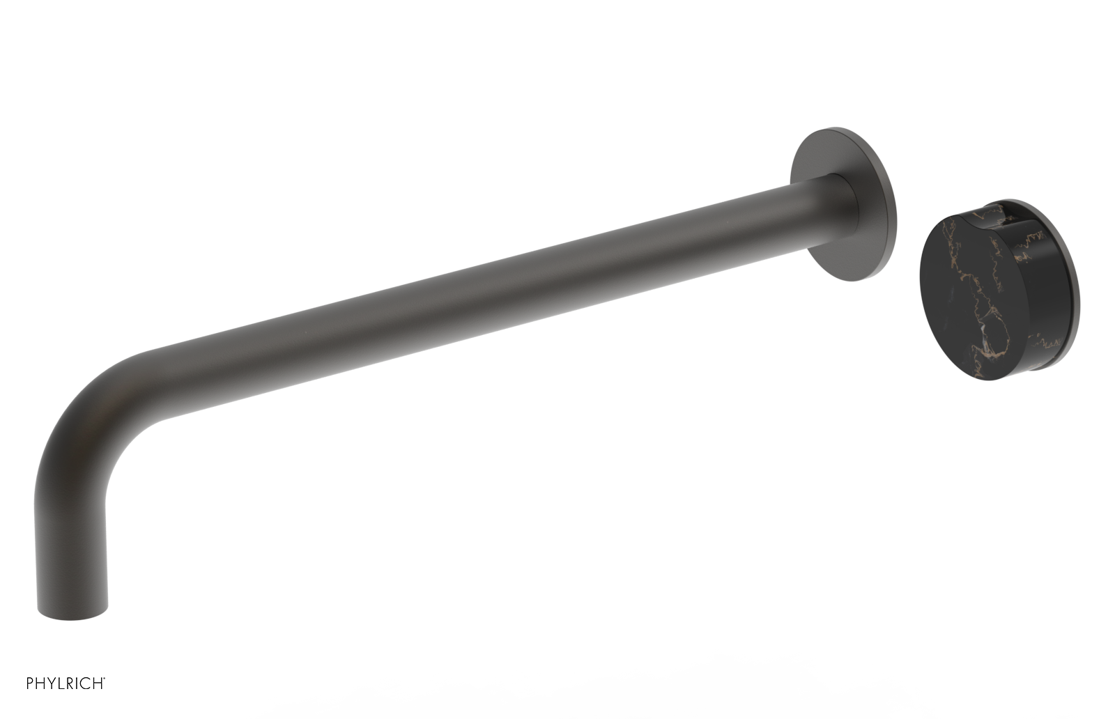 CIRC - 14" Single Handle Wall Lavatory Set - Black Marble Handle 250-17-14 — image 1