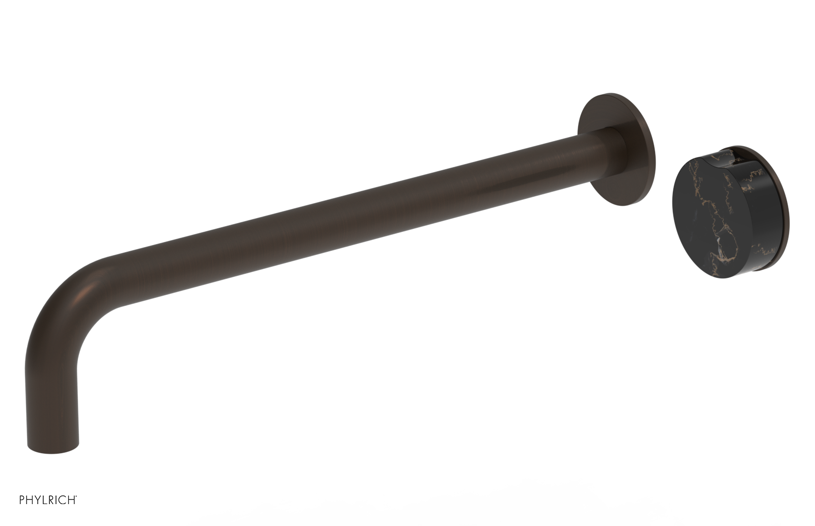 CIRC - 14" Single Handle Wall Lavatory Set - Black Marble Handle 250-17-14