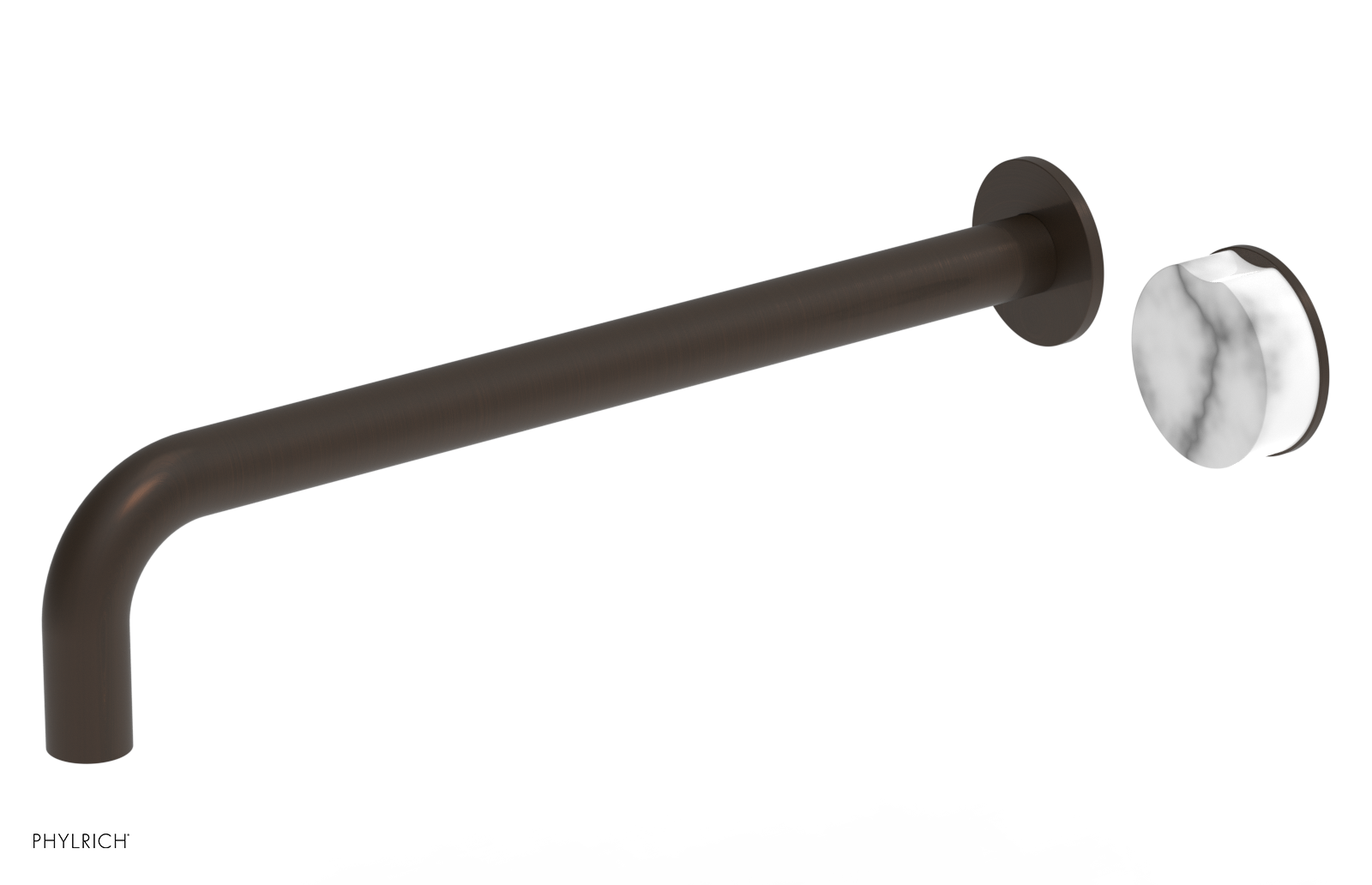 CIRC - 14" Single Handle Wall Lavatory Set - White Marble Handle 250-17-14