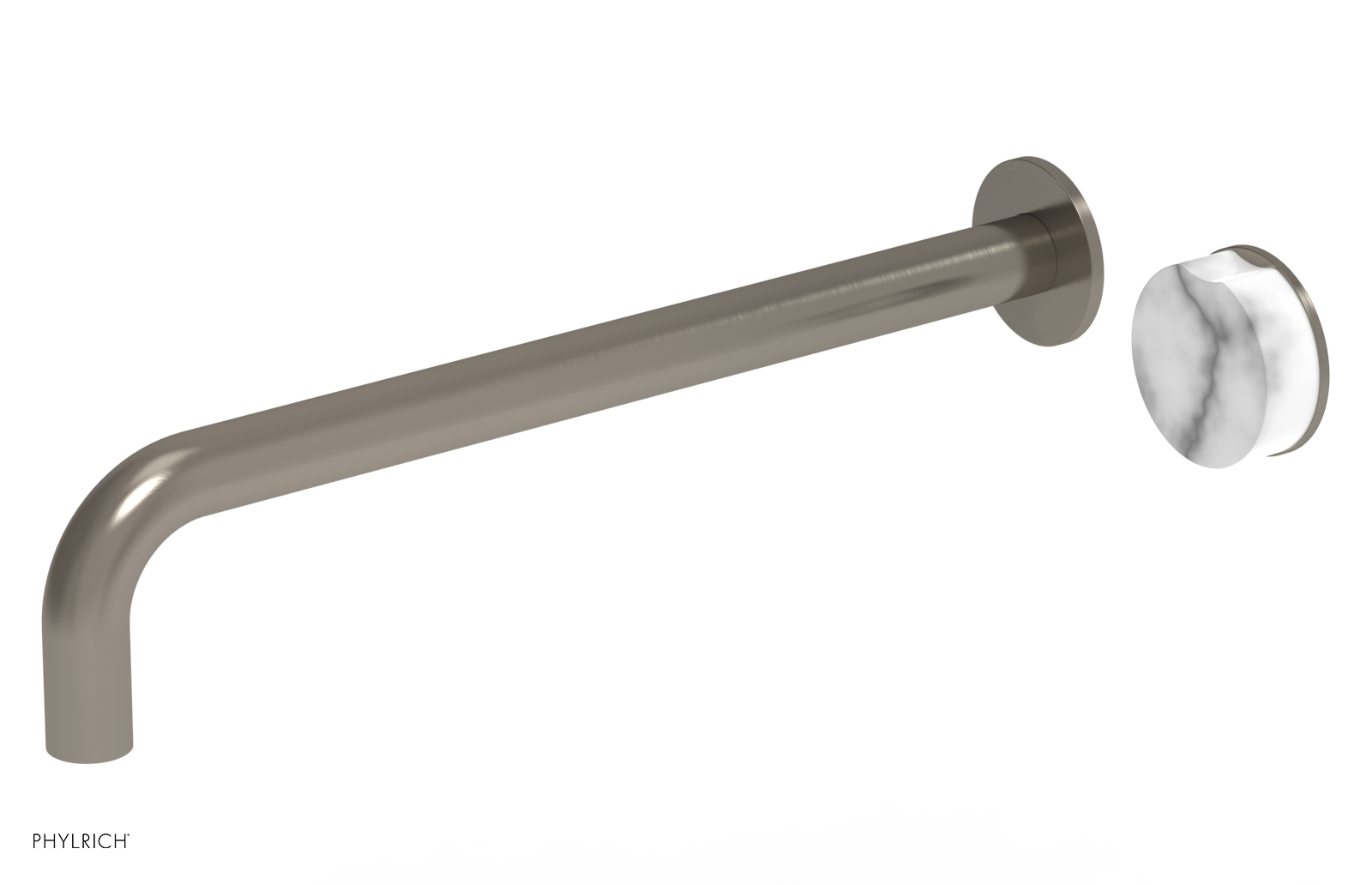 CIRC - 14" Single Handle Wall Lavatory Set - White Marble Handle 250-17-14