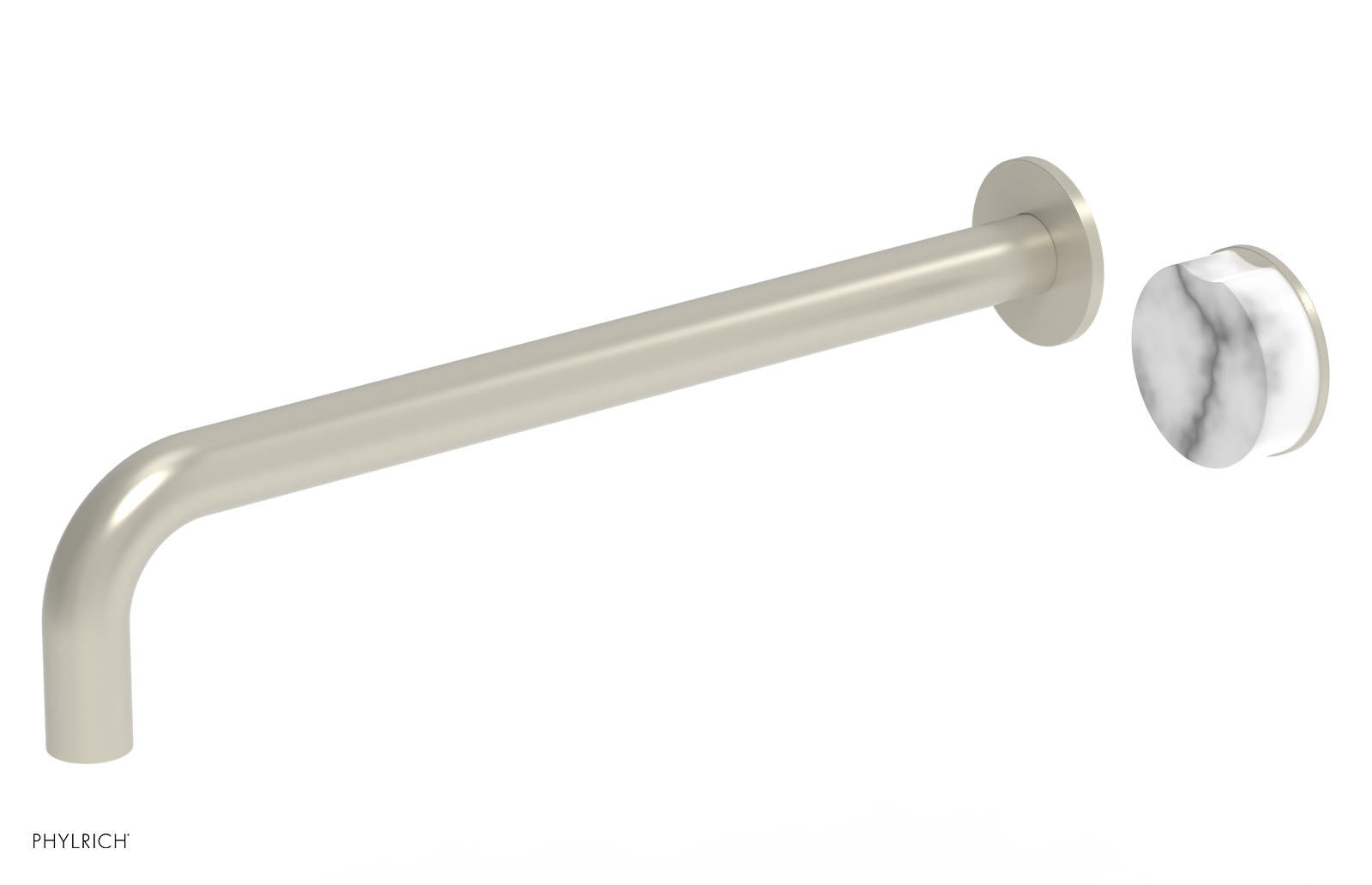 CIRC - 14" Single Handle Wall Lavatory Set - White Marble Handle 250-17-14