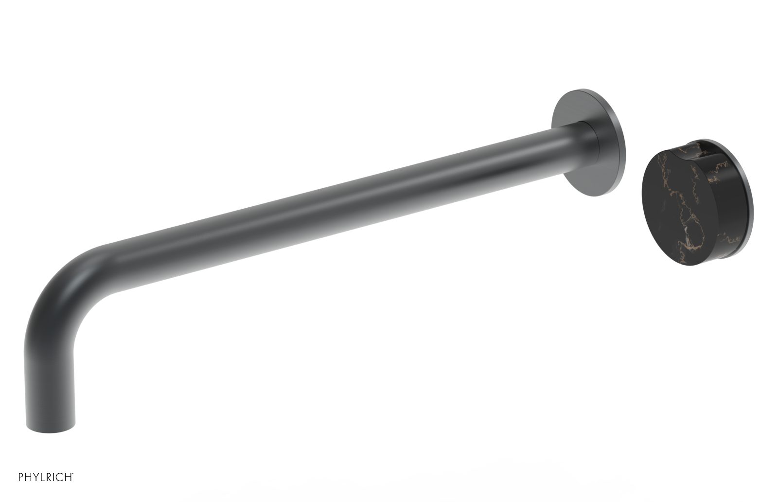 CIRC - 14" Single Handle Wall Lavatory Set - Black Marble Handle 250-17-14