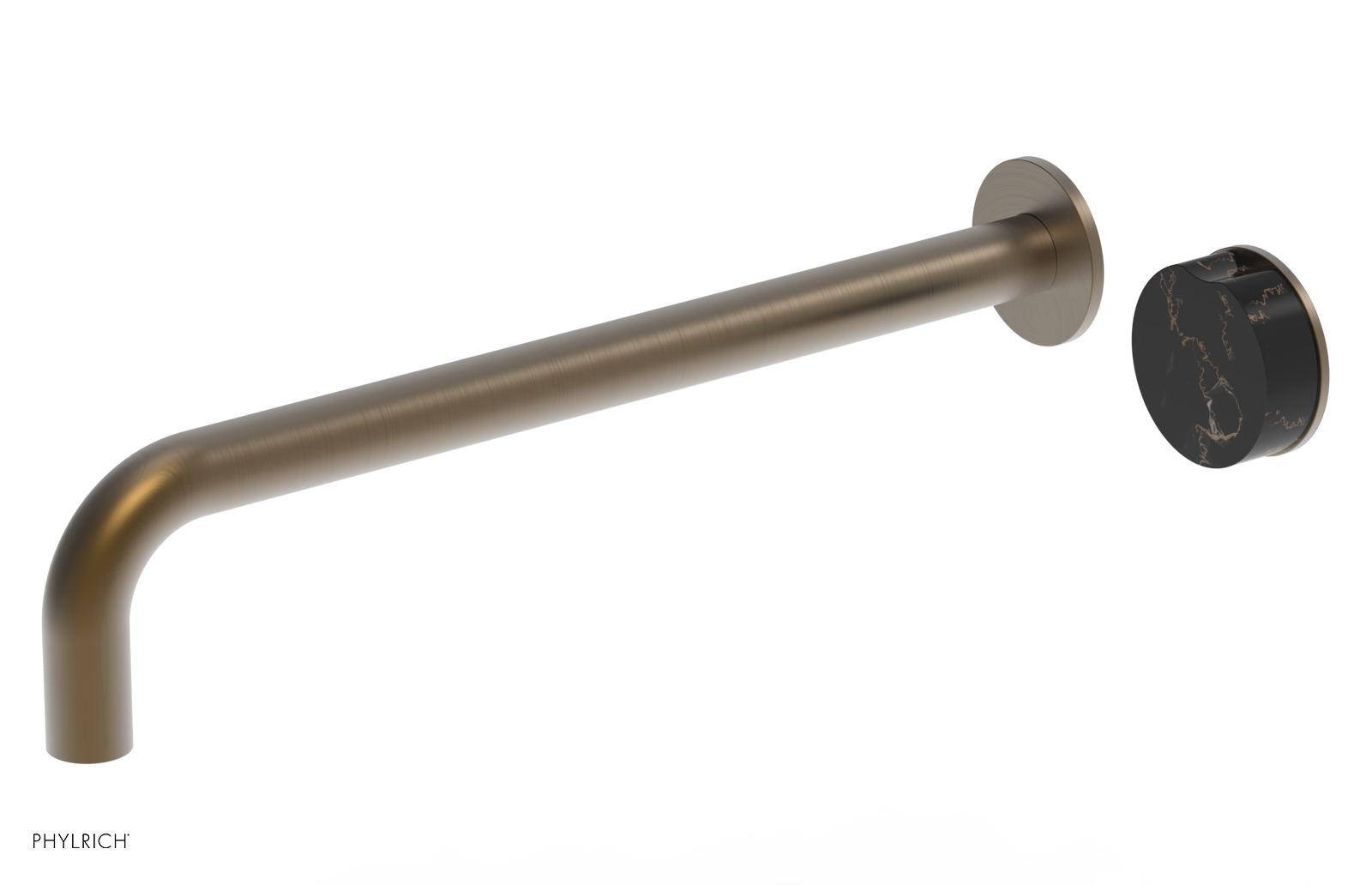 CIRC - 14" Single Handle Wall Lavatory Set - Black Marble Handle 250-17-14 — image 1