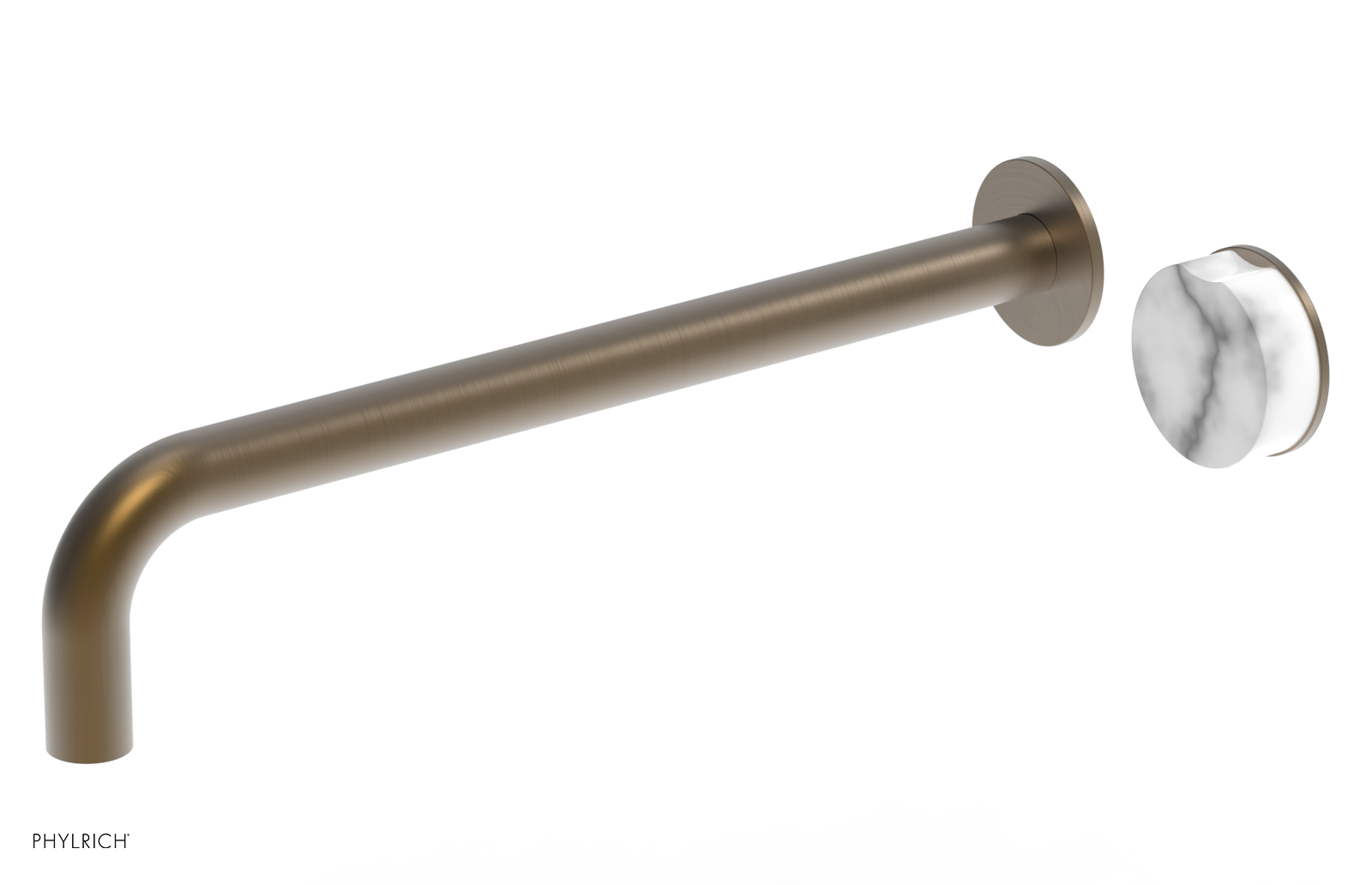 CIRC - 14" Single Handle Wall Lavatory Set - White Marble Handle 250-17-14 — image 1