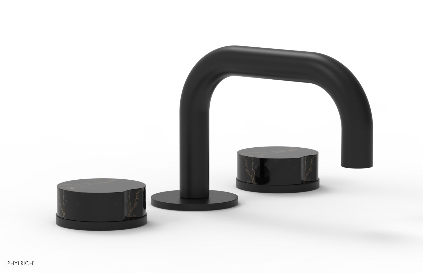 CIRC - Widespread Faucet - Low Spout, Marble Handles 250L-03 — image 1