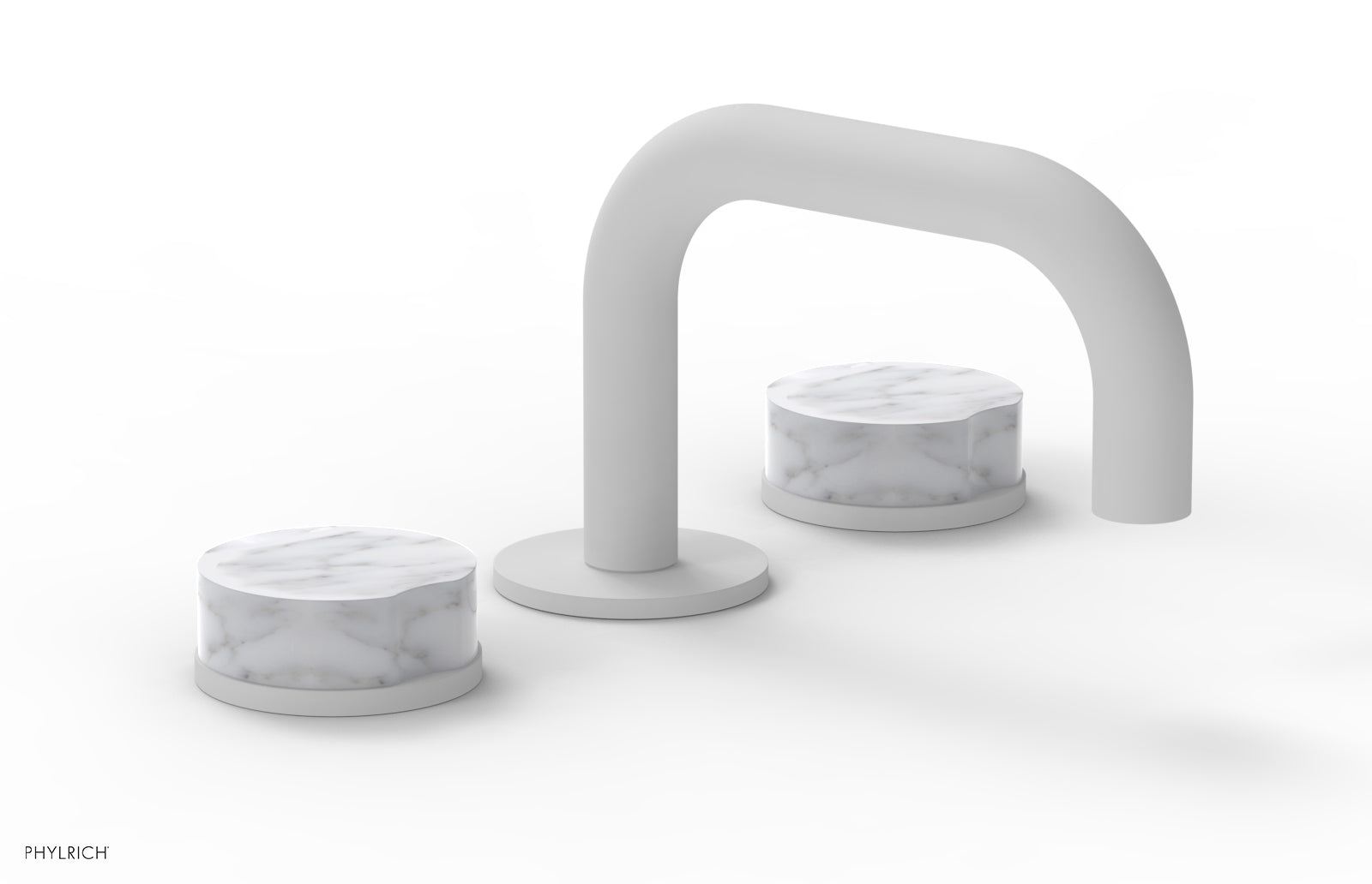 CIRC - Widespread Faucet - Low Spout, Marble Handles 250L-03 — image 1