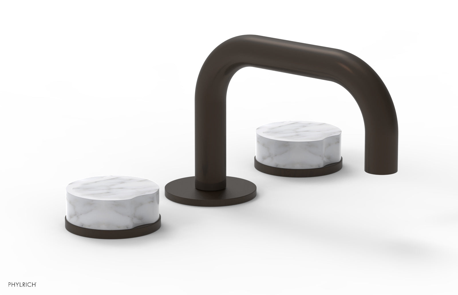 CIRC - Widespread Faucet - Low Spout, Marble Handles 250L-03 — image 1