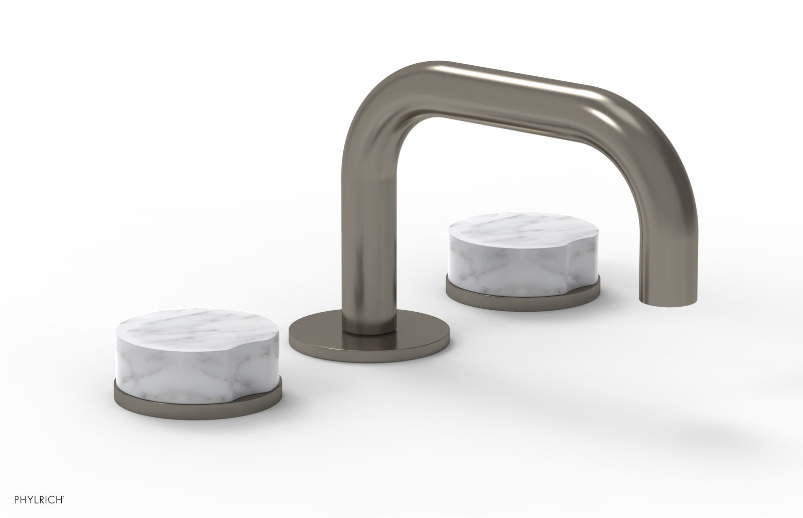 CIRC - Widespread Faucet - Low Spout, Marble Handles 250L-03 — image 1