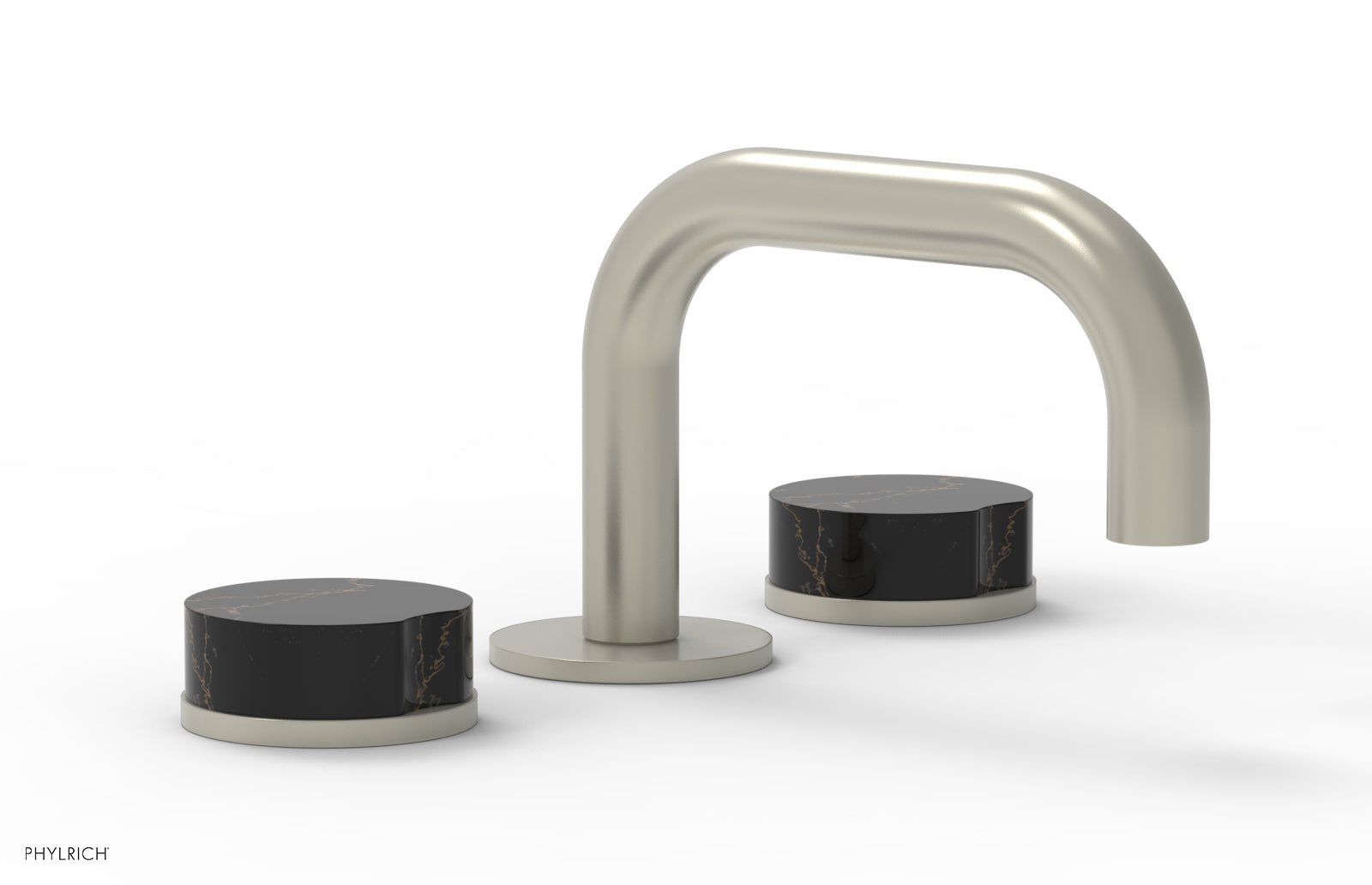 CIRC - Widespread Faucet - Low Spout, Marble Handles 250L-03 — image 1