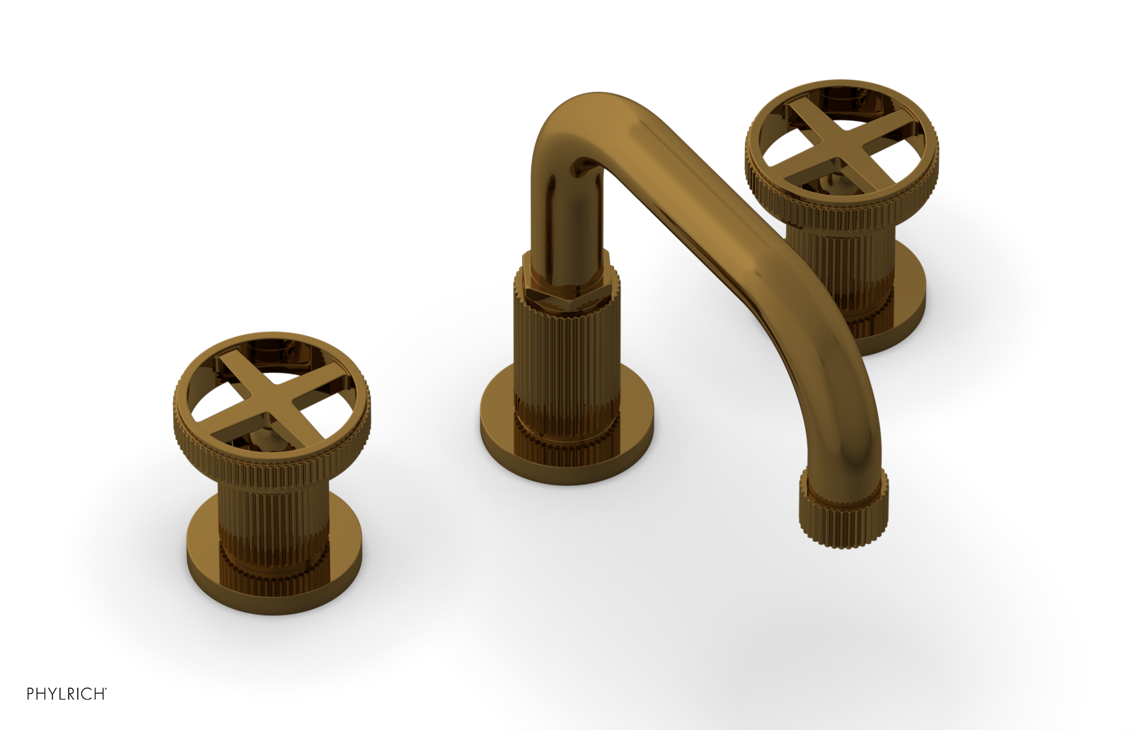 DUSTRIE Widespread Faucet - Cross Handle - Grooved 370-03 — image 1