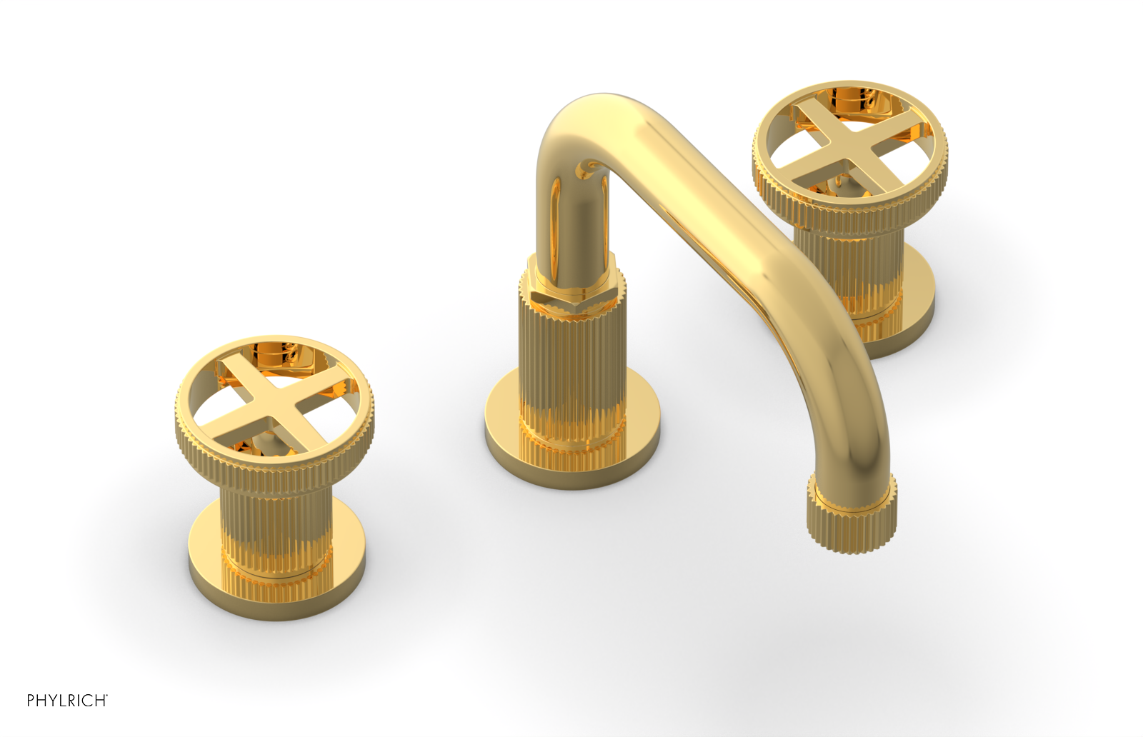 DUSTRIE Widespread Faucet - Cross Handle - Grooved 370-03 — image 1