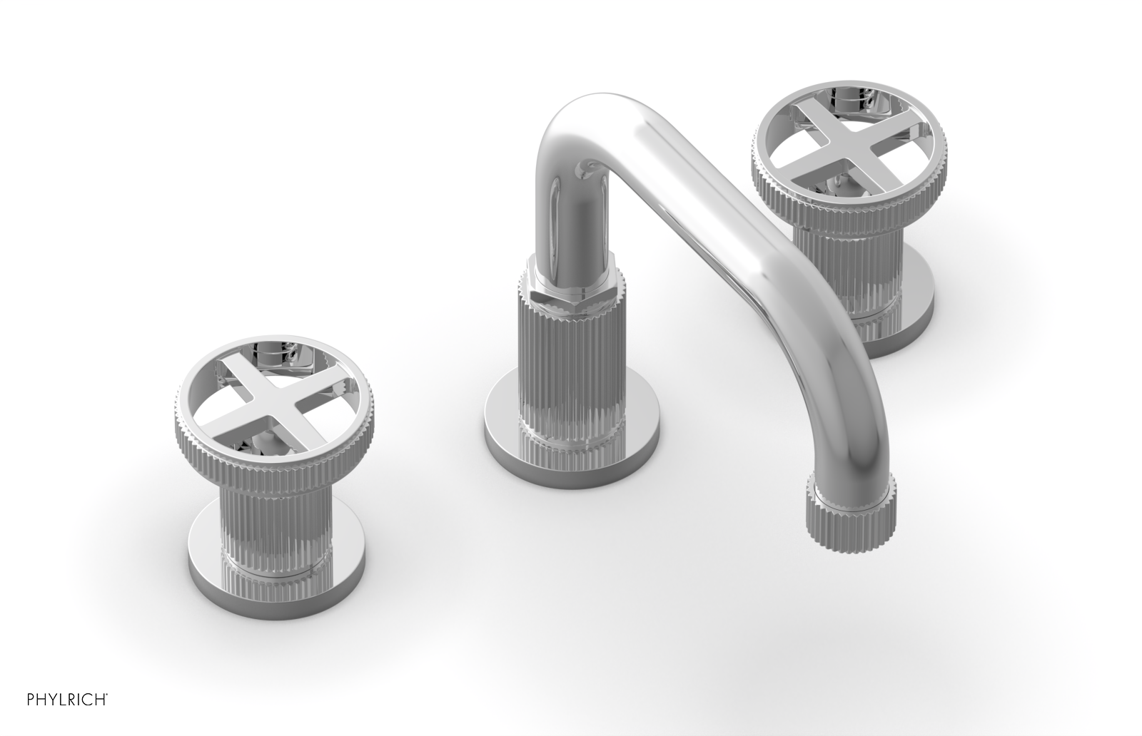 DUSTRIE Widespread Faucet - Cross Handle - Grooved 370-03 — image 1