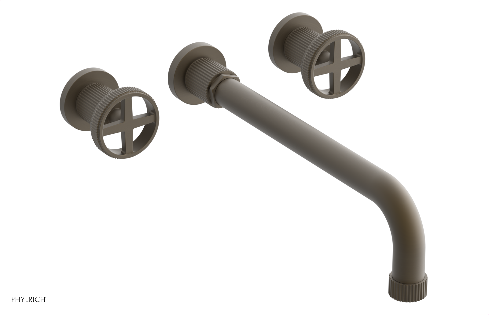 DUSTRIE Wall Lavatory Set - 12" Spout - Cross Handle - Grooved 370-11-12 — image 1