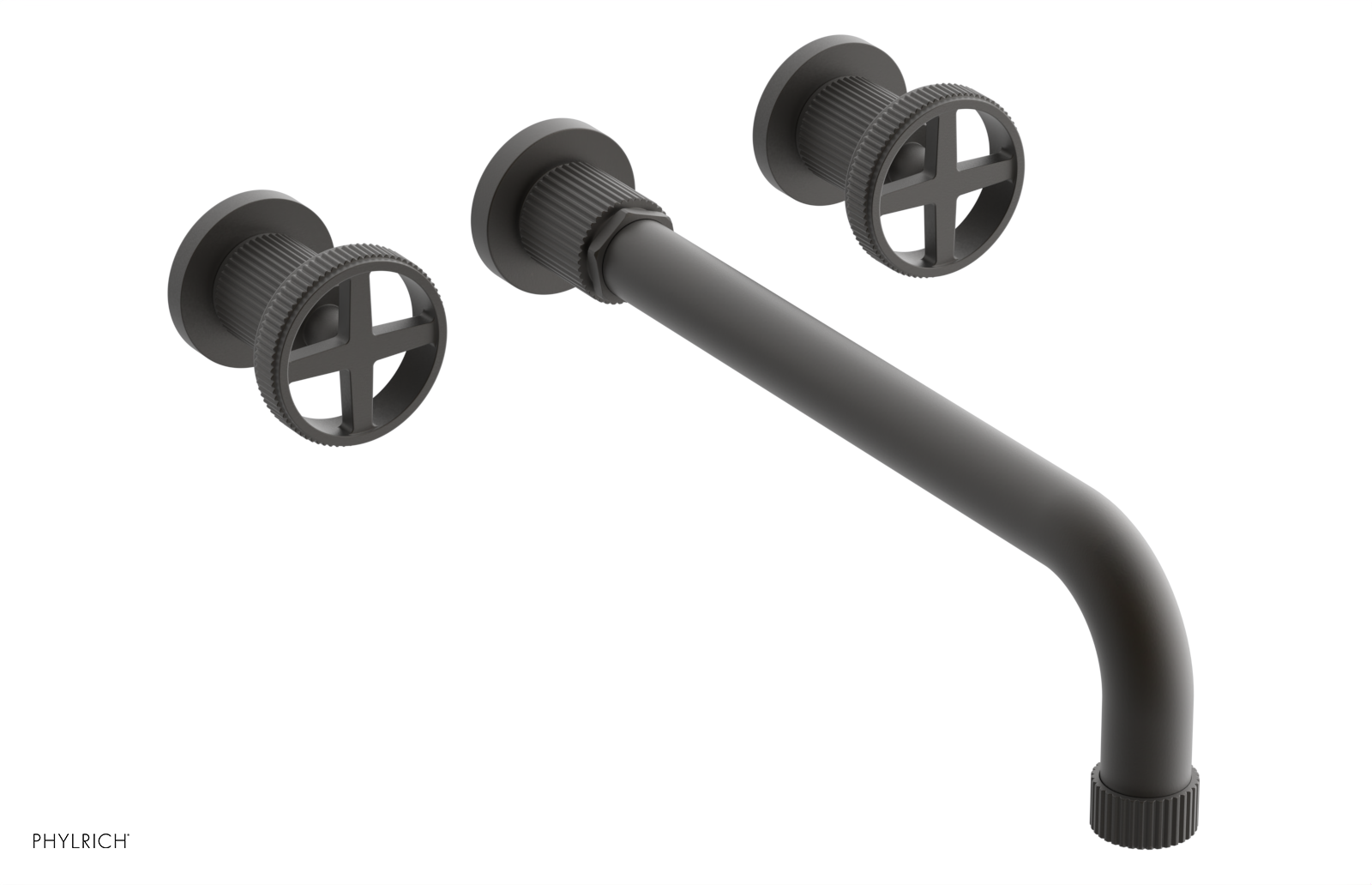 DUSTRIE Wall Lavatory Set - 12" Spout - Cross Handle - Grooved 370-11-12 — image 1