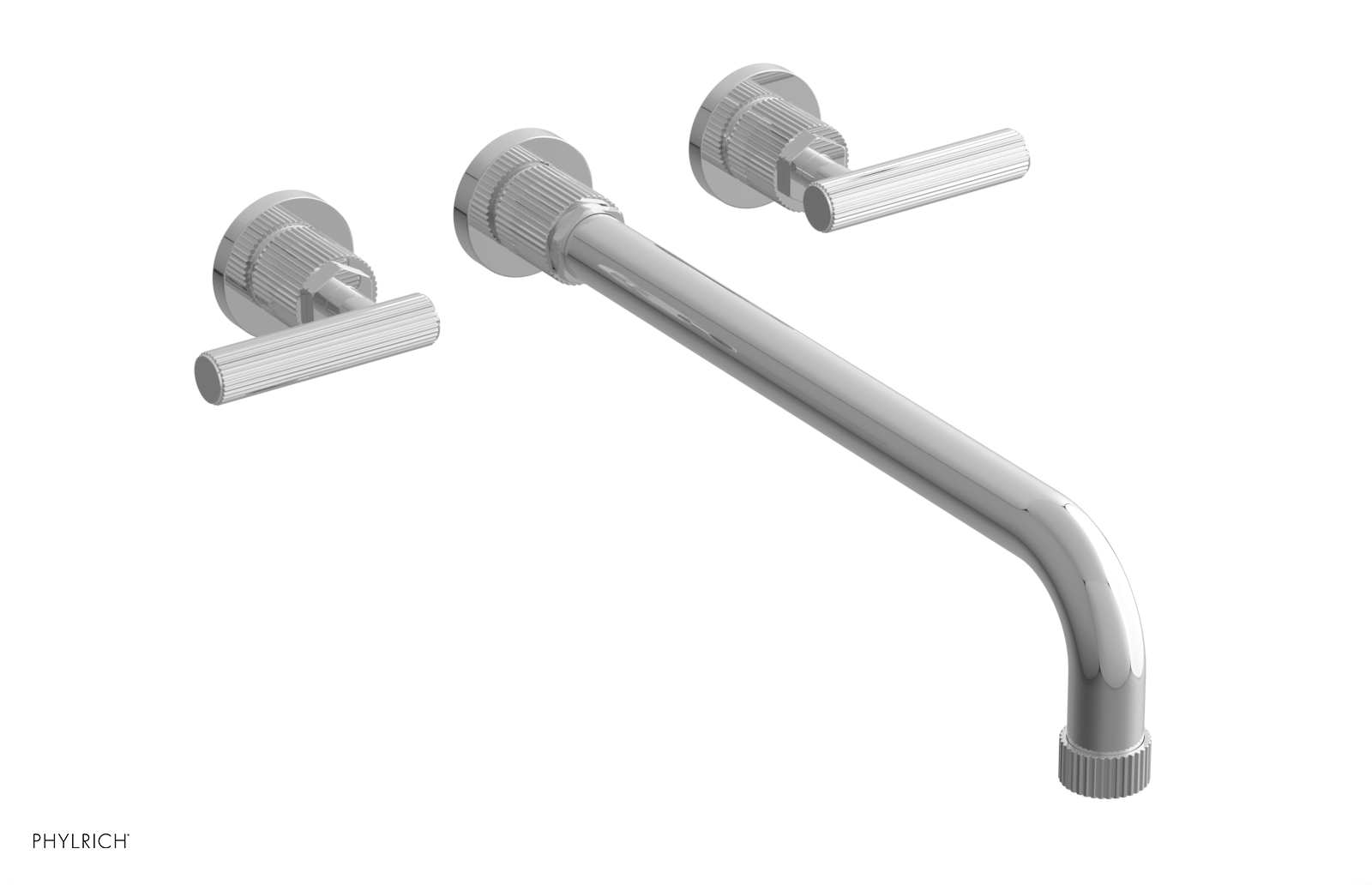 DUSTRIE Wall Lavatory Set - 14" Spout - Lever Handle - Grooved 370-12-14 — thumbnail 2