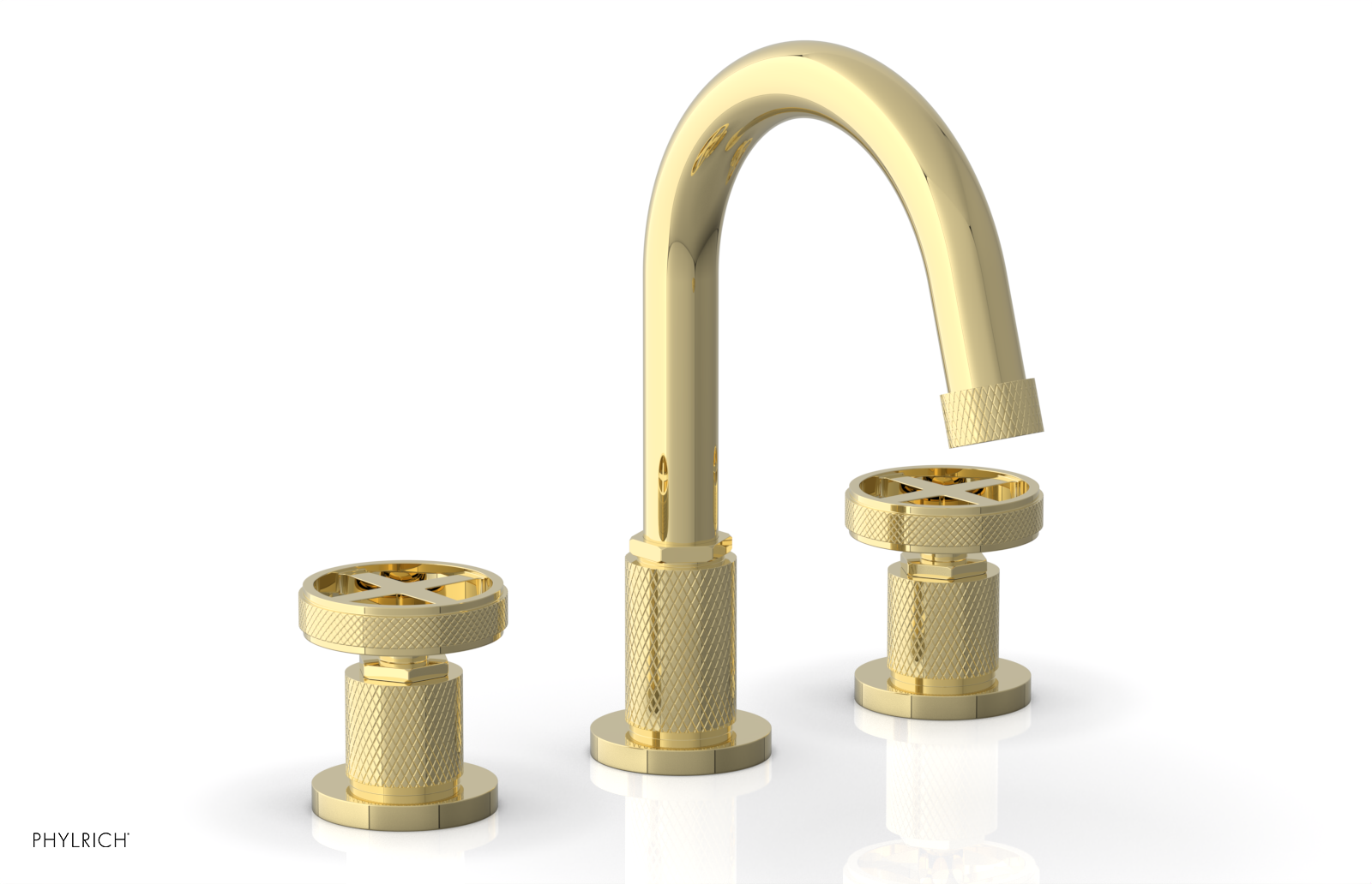DUSTRIE Widespread Faucet - Cross Handle - Knurled 371-01