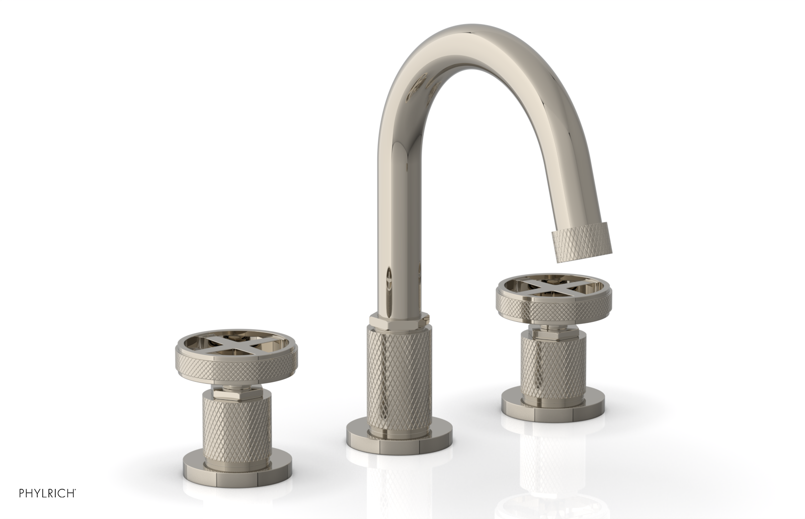 DUSTRIE Widespread Faucet - Cross Handle - Knurled 371-01 — thumbnail 3