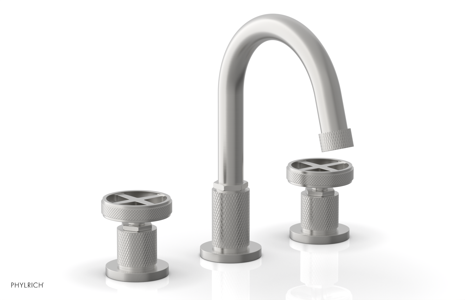 DUSTRIE Widespread Faucet - Cross Handle - Knurled 371-01 — thumbnail 2