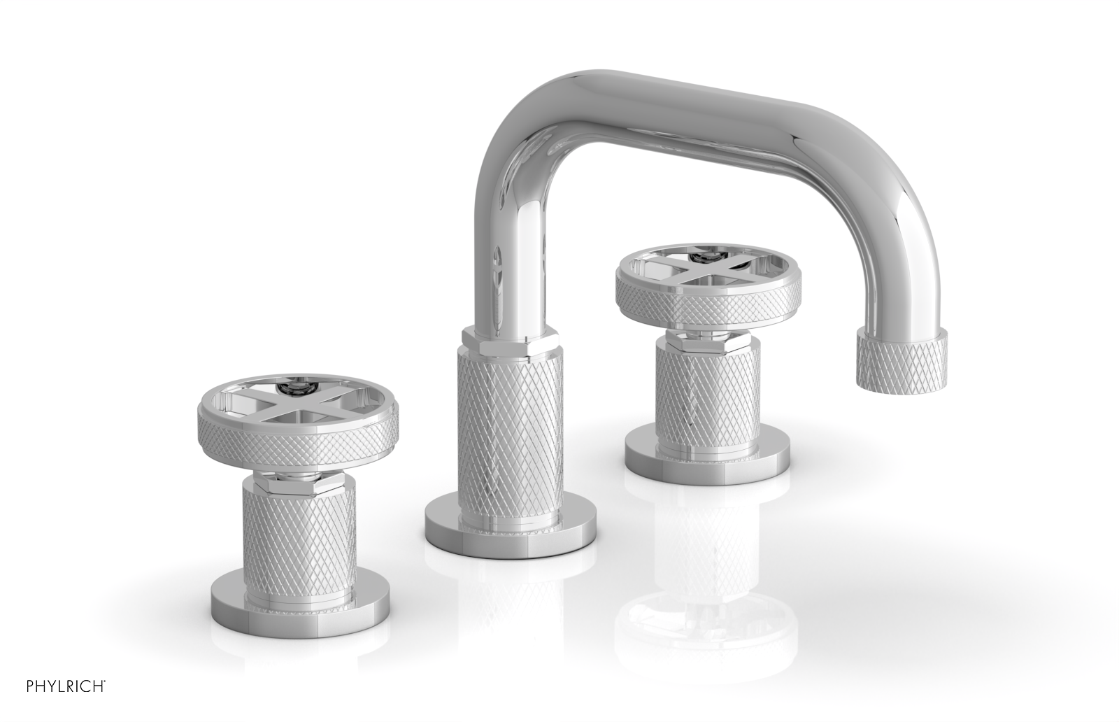 DUSTRIE Widespread Faucet - Cross Handle - Knurled 371-03 — thumbnail 2