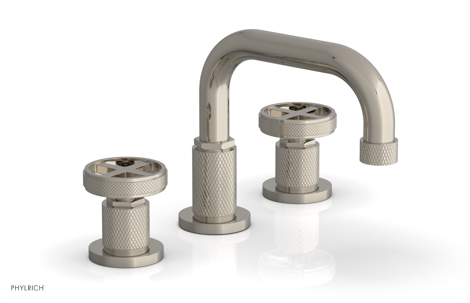 DUSTRIE Widespread Faucet - Cross Handle - Knurled 371-03 — thumbnail 2