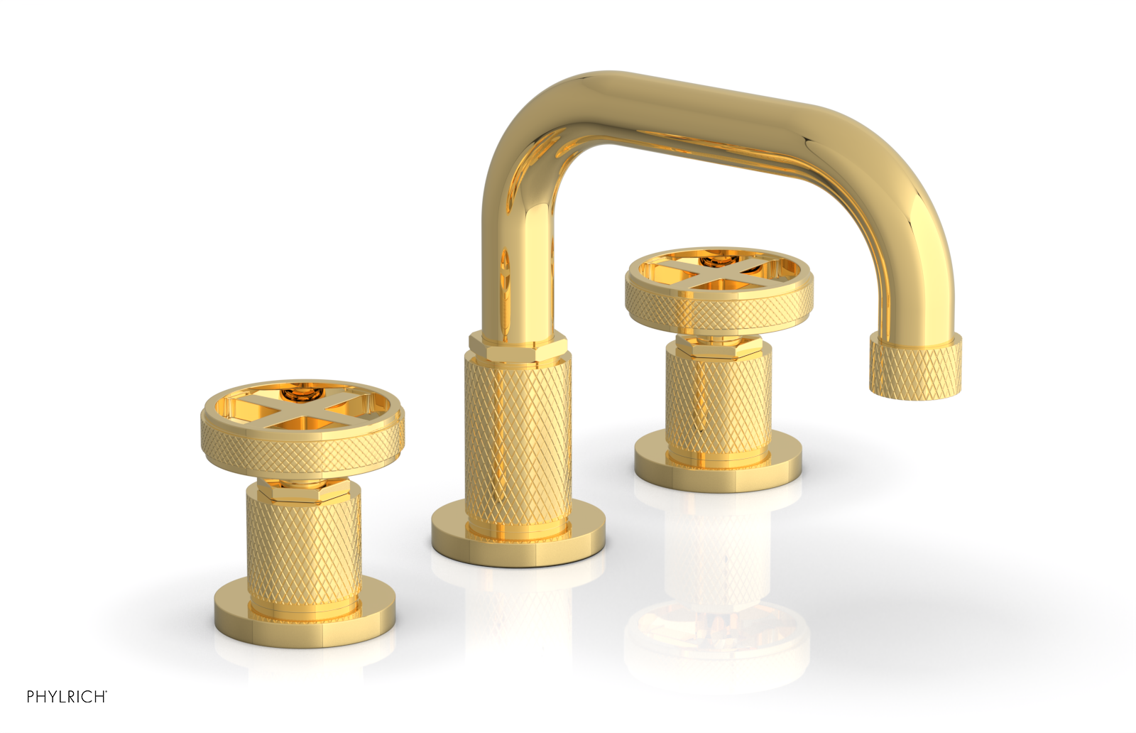 DUSTRIE Widespread Faucet - Cross Handle - Knurled 371-03