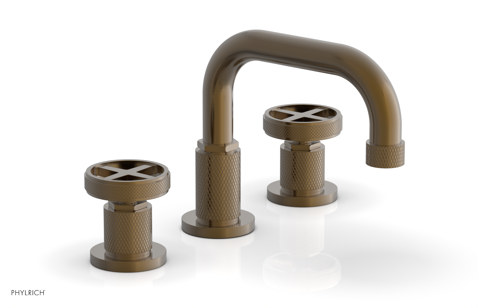 DUSTRIE Widespread Faucet - Cross Handle - Knurled 371-03