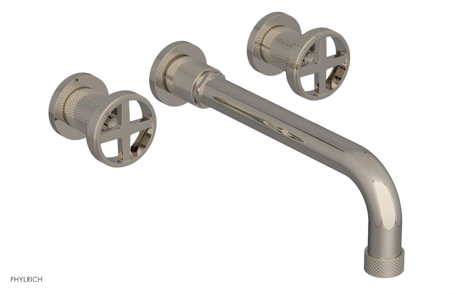 DUSTRIE Wall Lavatory Set - 10" Spout - Cross Handle - Knurled 371-11-10 — thumbnail 3