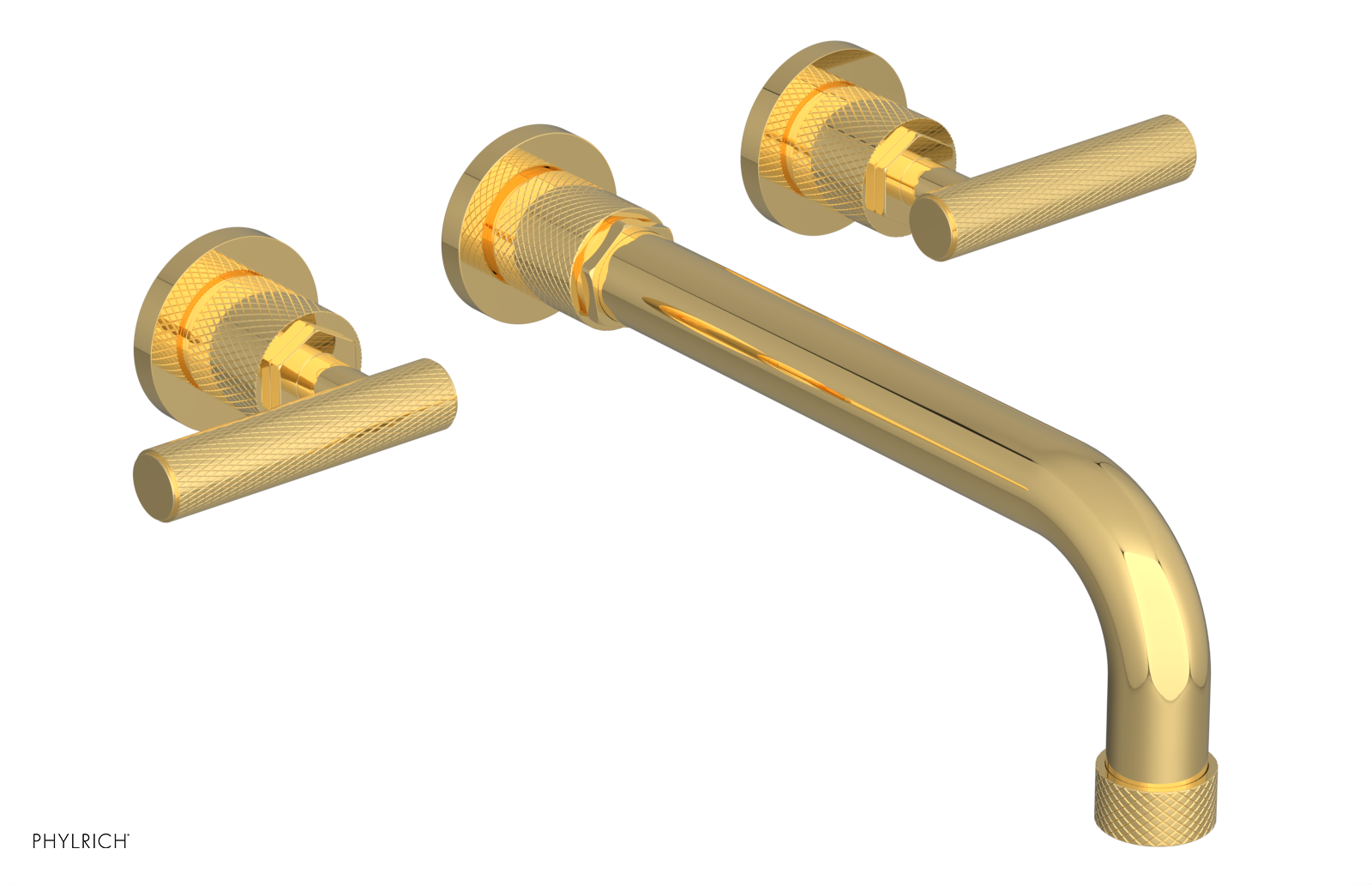 DUSTRIE Wall Lavatory Set - 10" Spout - Lever Handle - Knurled 371-12-10 — image 1