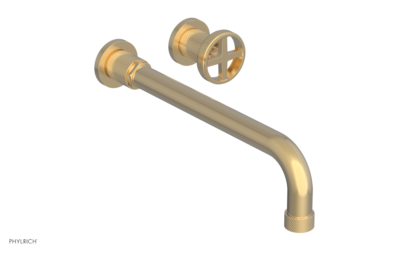 DUSTRIE Single Handle Wall Lavatory Set - 12" Spout - Knurled 371-15-12 — image 1