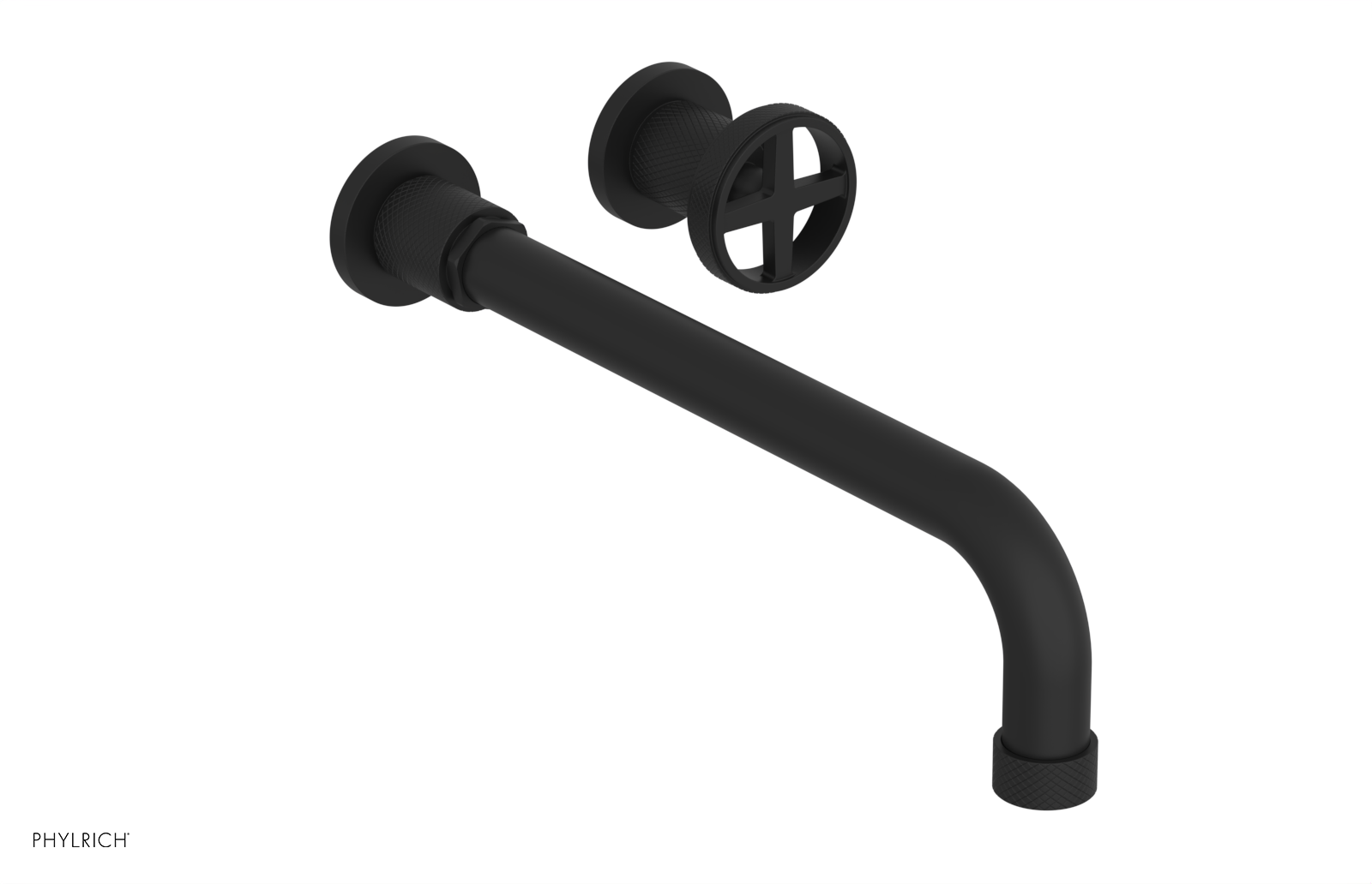 DUSTRIE Single Handle Wall Lavatory Set - 12" Spout - Knurled 371-15-12 — image 1