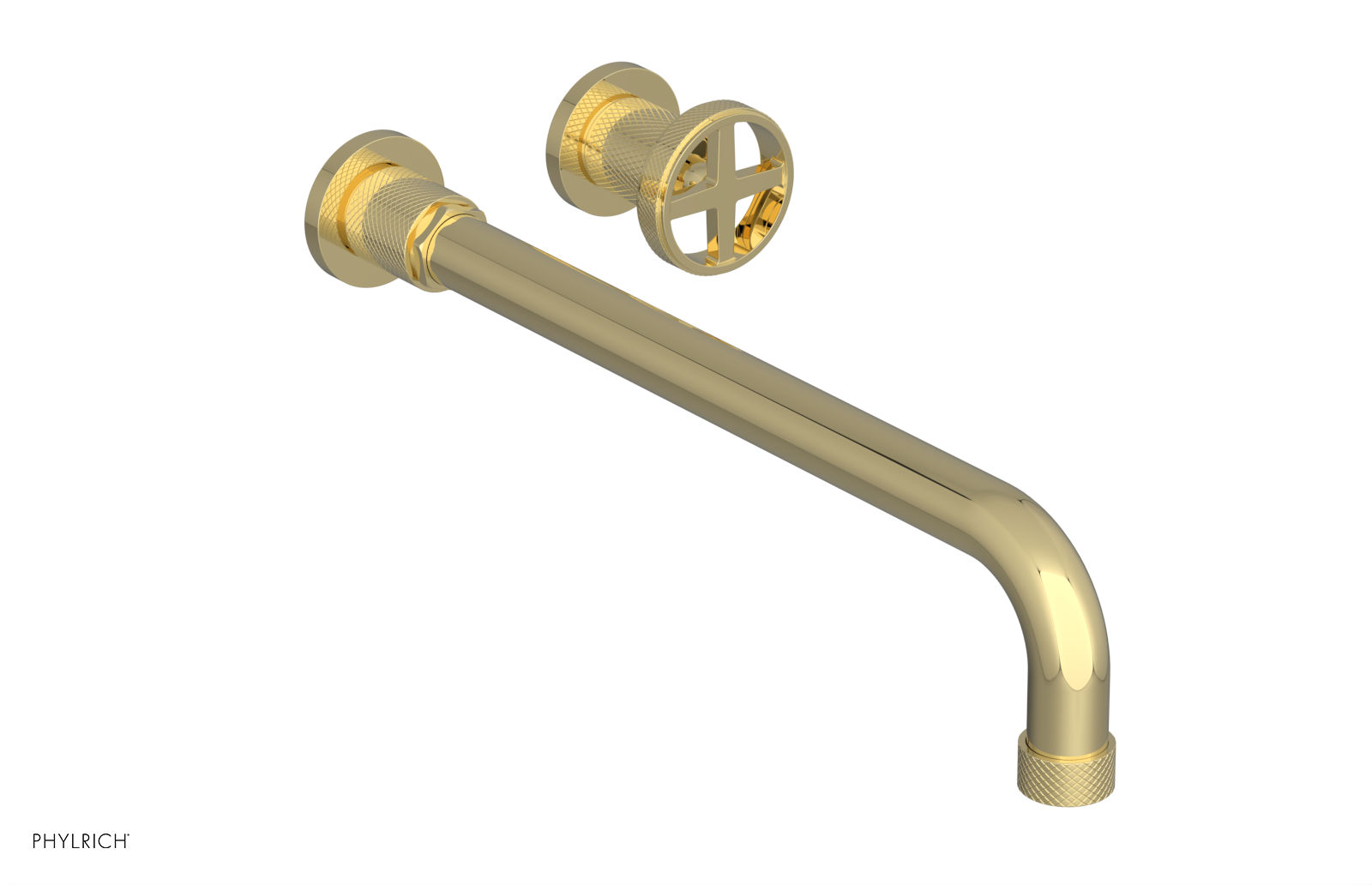 DUSTRIE Single Handle Wall Lavatory Set - 14" Spout - Knurled 371-15-14 — image 1