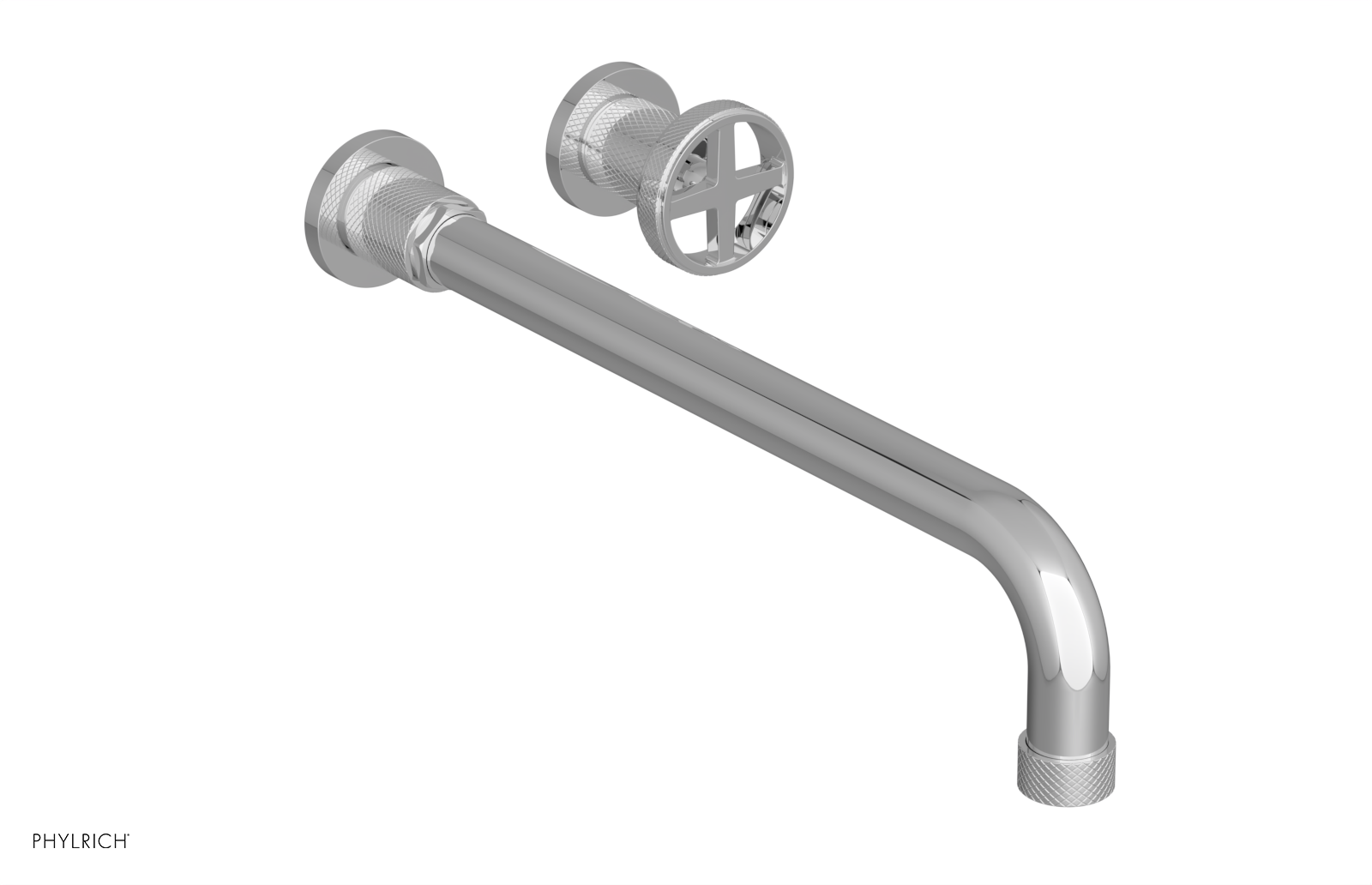 DUSTRIE Single Handle Wall Lavatory Set - 14" Spout - Knurled 371-15-14 — thumbnail 2