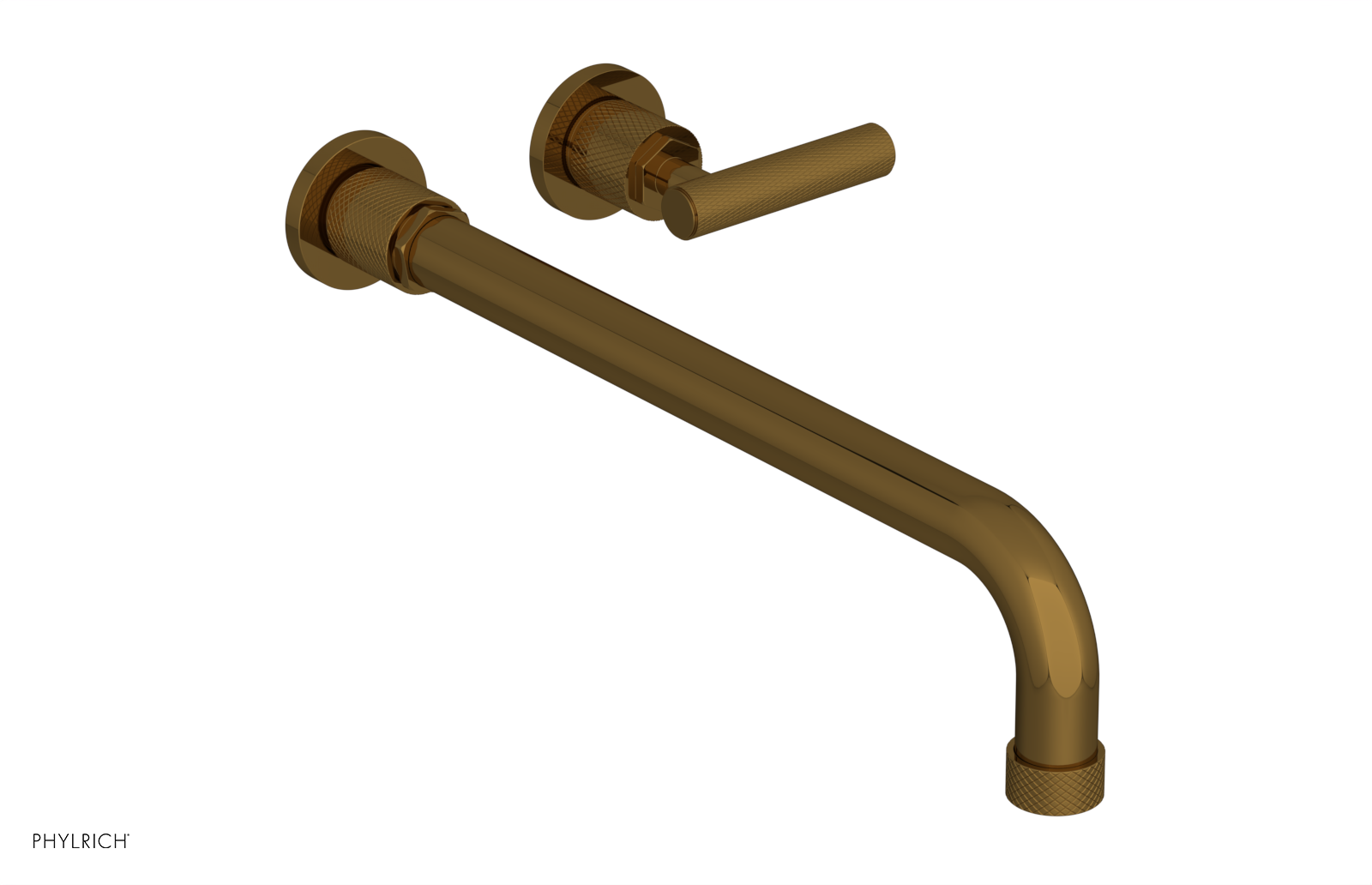 DUSTRIE Single Handle Wall Lavatory Set - 14" Spout - Knurled 371-16-14 — image 1