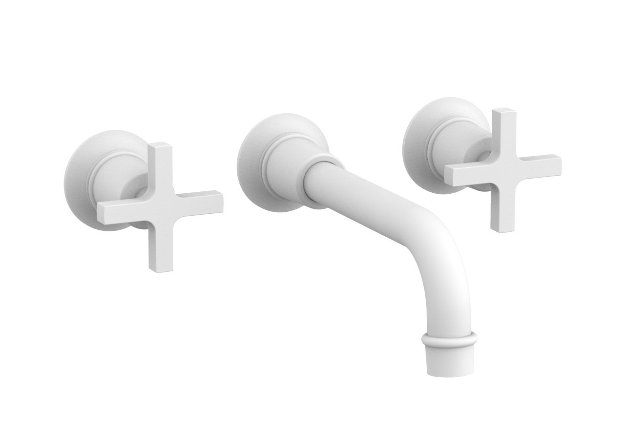 HEX MODERN Wall Lavatory Set 8 1/4" Spout - Cross Handles 501-13 — image 1
