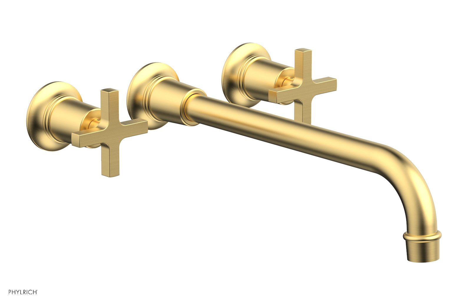 HEX MODERN Wall Lavatory Set 12" Spout - Cross Handles 501-13-12 — image 1