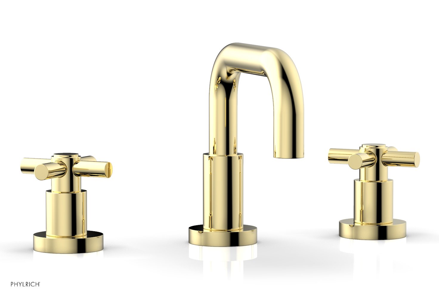 BASIC Widespread Faucet, 6 3/8" High Spout, Tubular Cross Handles D136 — image 1